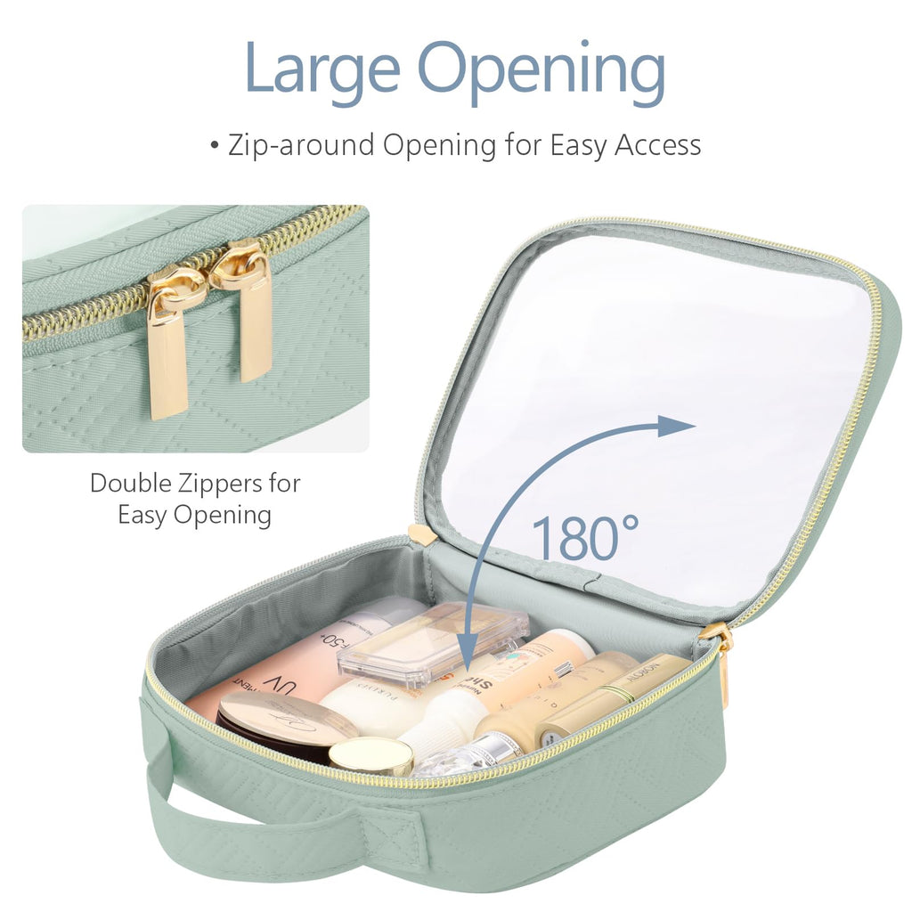 PACKISM TSA Approved Toiletry Bag — 3 Medium Clear Bags, 3-1-1 Compliant, with Handle (Laurel Green)