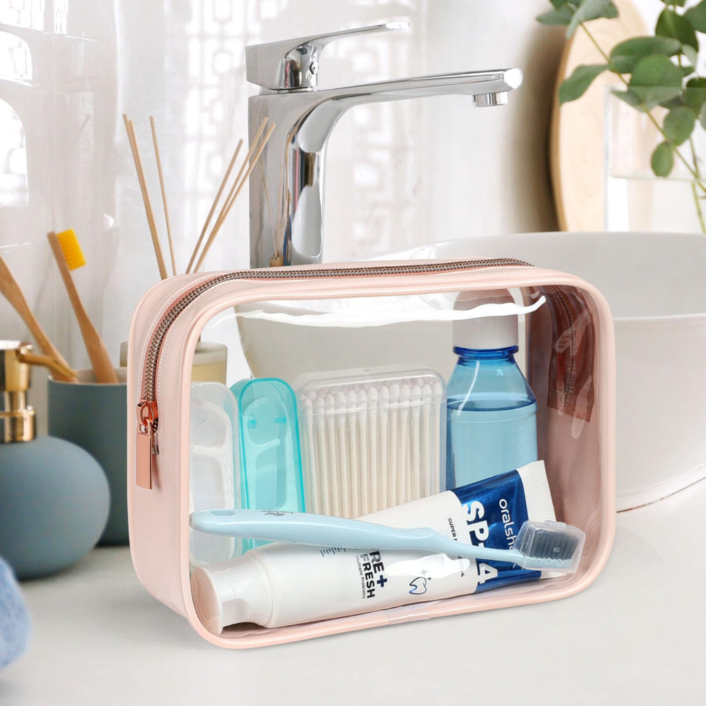 PACKISM TSA Approved Clear Toiletry Bags 3 Pack – See-Through Quart Size Cosmetic Bags for Travel