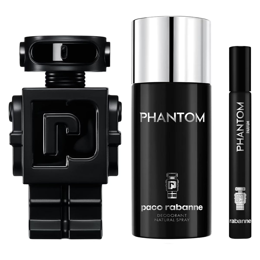 Paco Rabanne Phantom 3-Piece Gift Set for Men – Parfum, Deodorant & Travel Spray