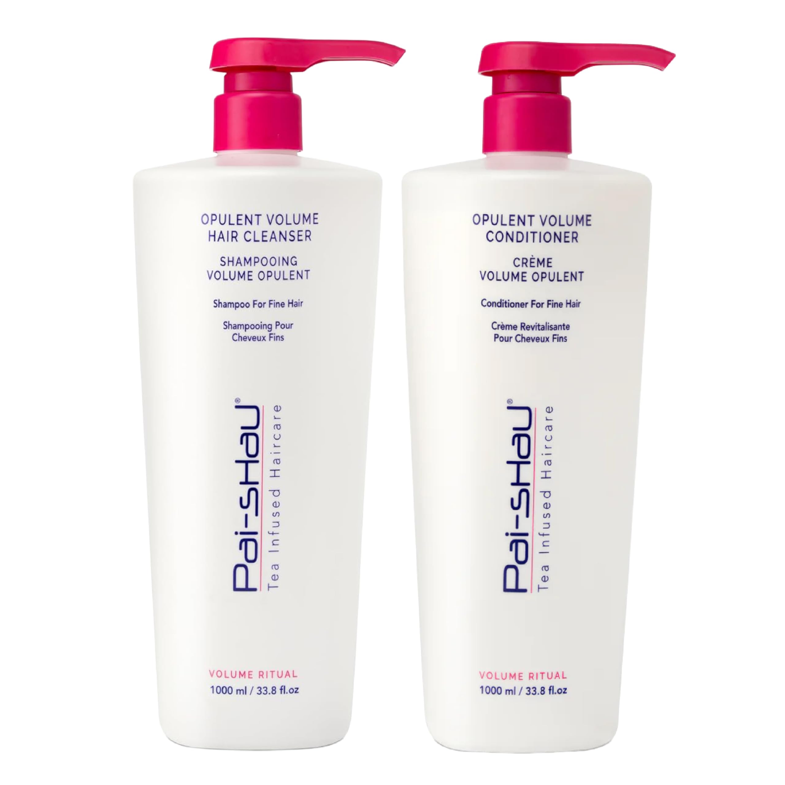 Pai-Shau Opulent Volume Cleanser & Conditioner Duo – 1L Each | Volumizing for Fine Hair