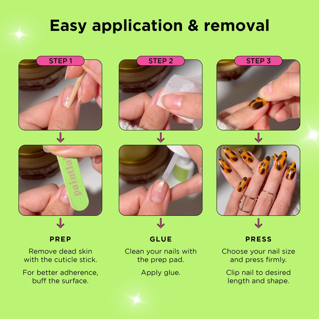 PaintLab Bare Lux Press-On Nails Kit – 30-Piece Long-Lasting Manicure