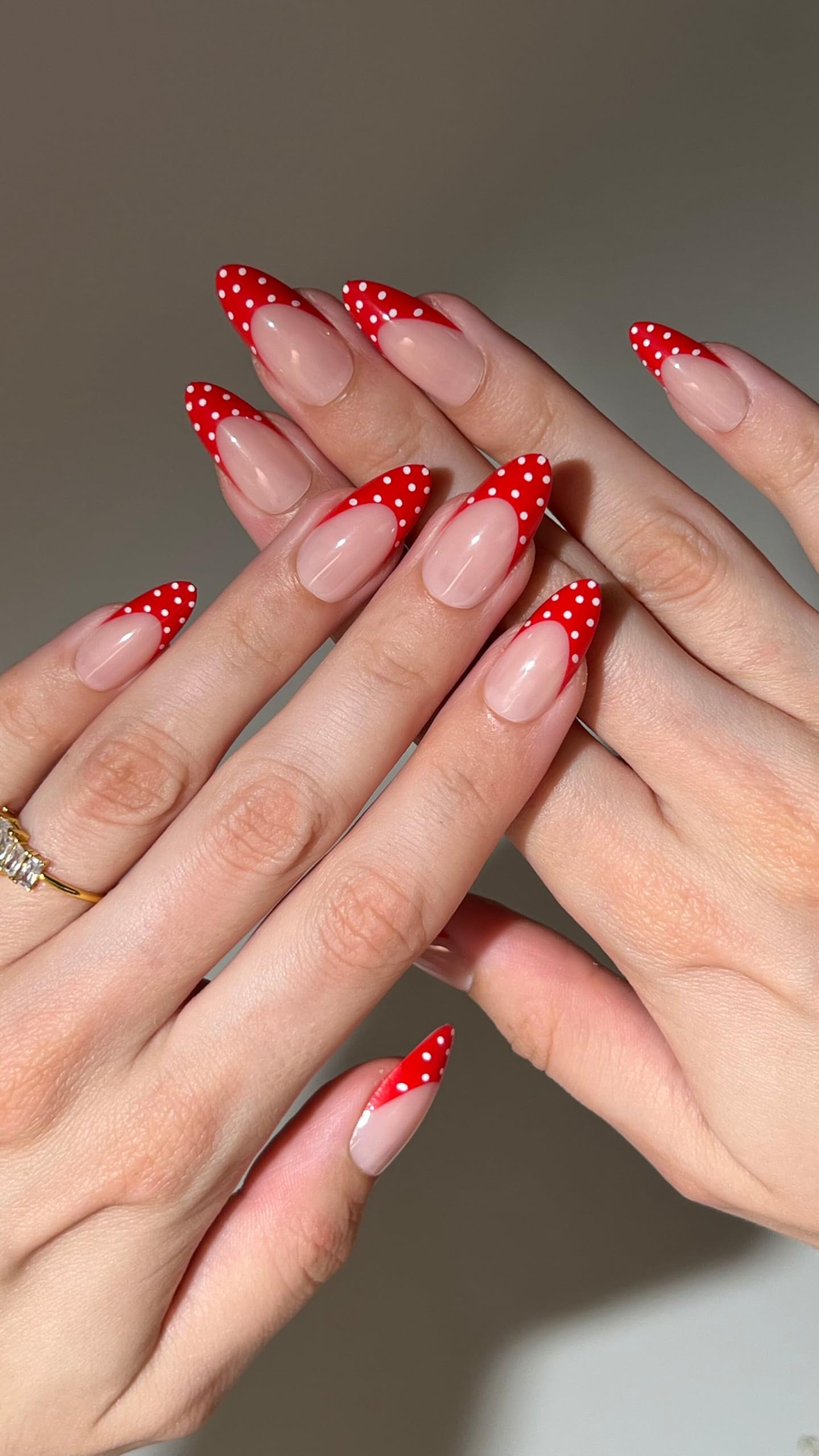 PaintLab Press-On Nails Kit - Red Polka Dot, 30-Piece, Quick-Apply & Long-Lasting with Glue & Tools