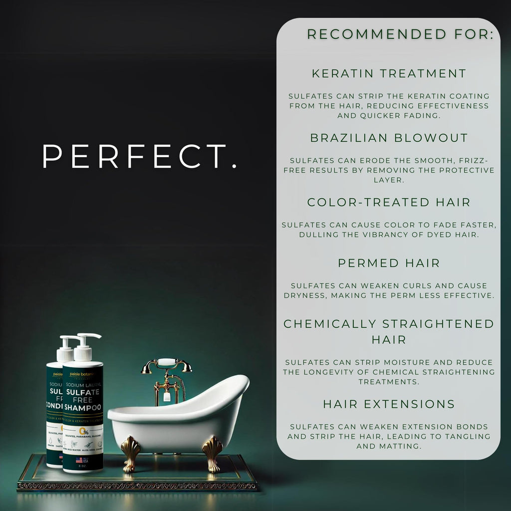 Paisle Botanics SLS-Free Shampoo & Conditioner Set for Color-Treated Hair | All-Natural, Paraben & Sulfate Free