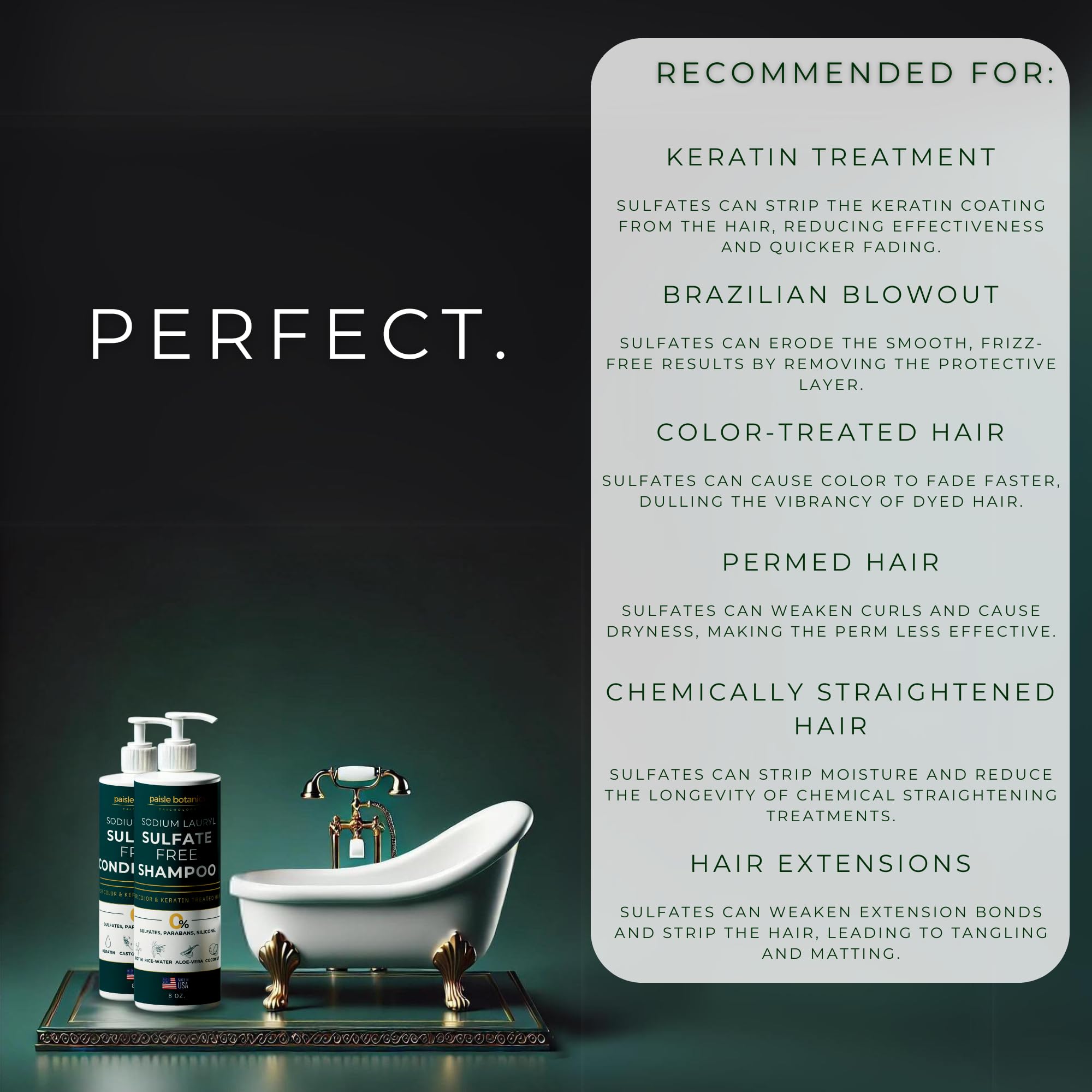 Paisle Botanics SLS-Free Shampoo & Conditioner Set for Color-Treated Hair | All-Natural, Paraben & Sulfate Free