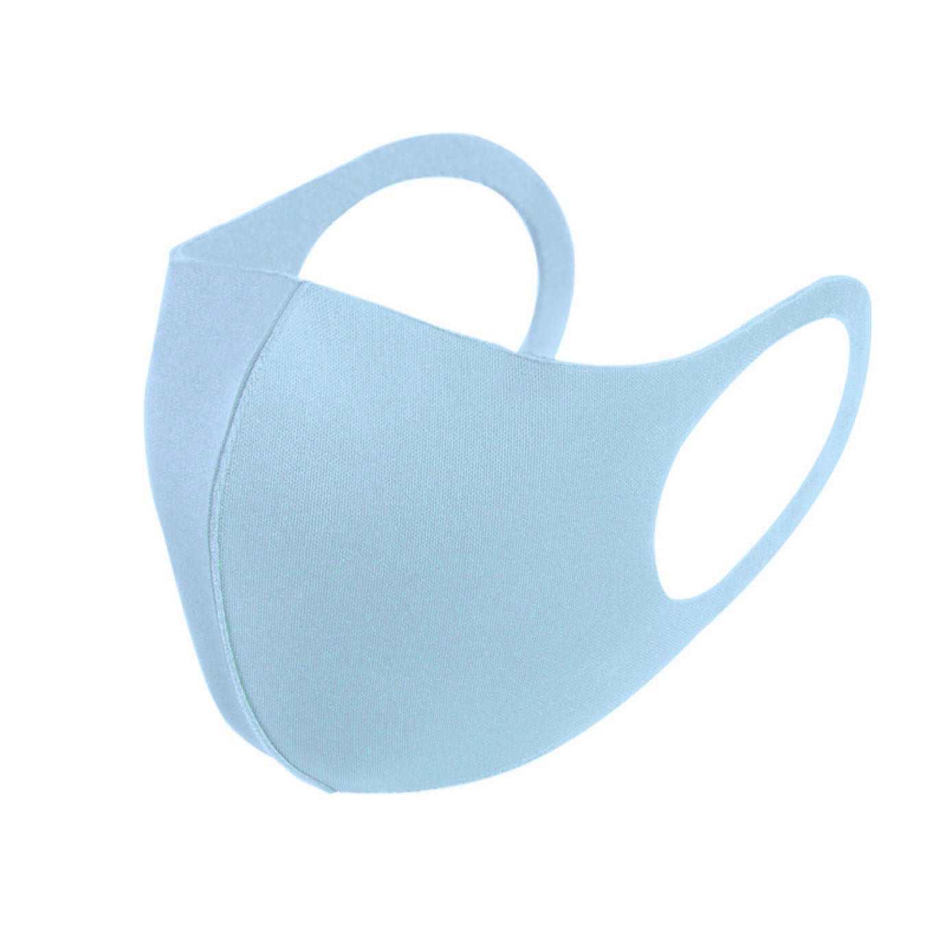6 Pack Pale Light Blue Reusable Fabric Face Masks Covering Washable Adult Size