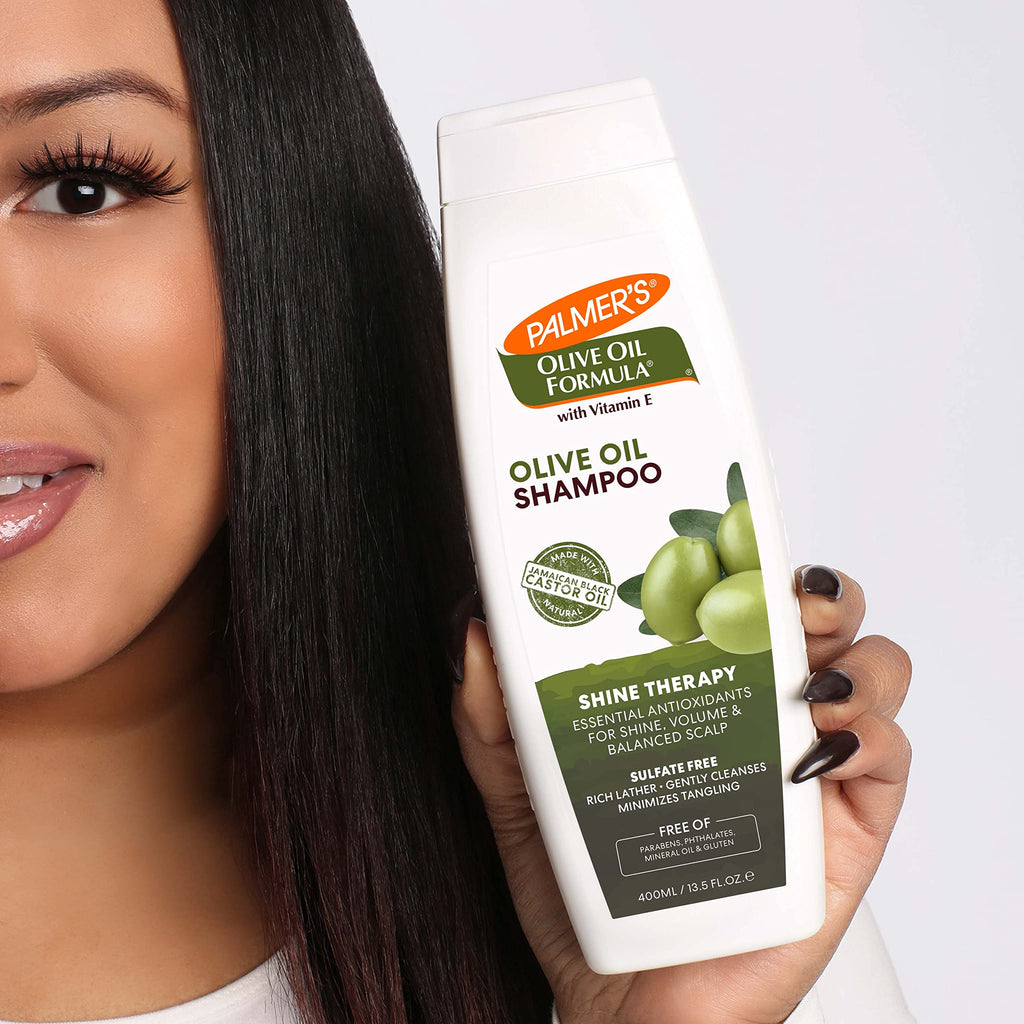 Palmer's Olive Oil Formula Shine Therapy Shampoo – 2 x 13.5 oz | Sulfate-Free, Frizz Control & Shine