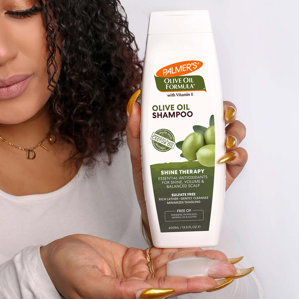 Palmer's Olive Oil Formula Shine Therapy Shampoo – 2 x 13.5 oz | Sulfate-Free, Frizz Control & Shine