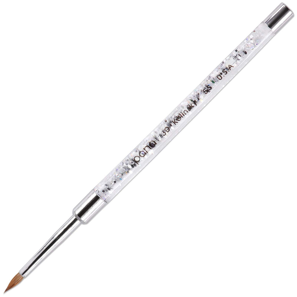 PANA 3D Kolinsky Nail Art Brush - Size 5, Silver Glitter Handle