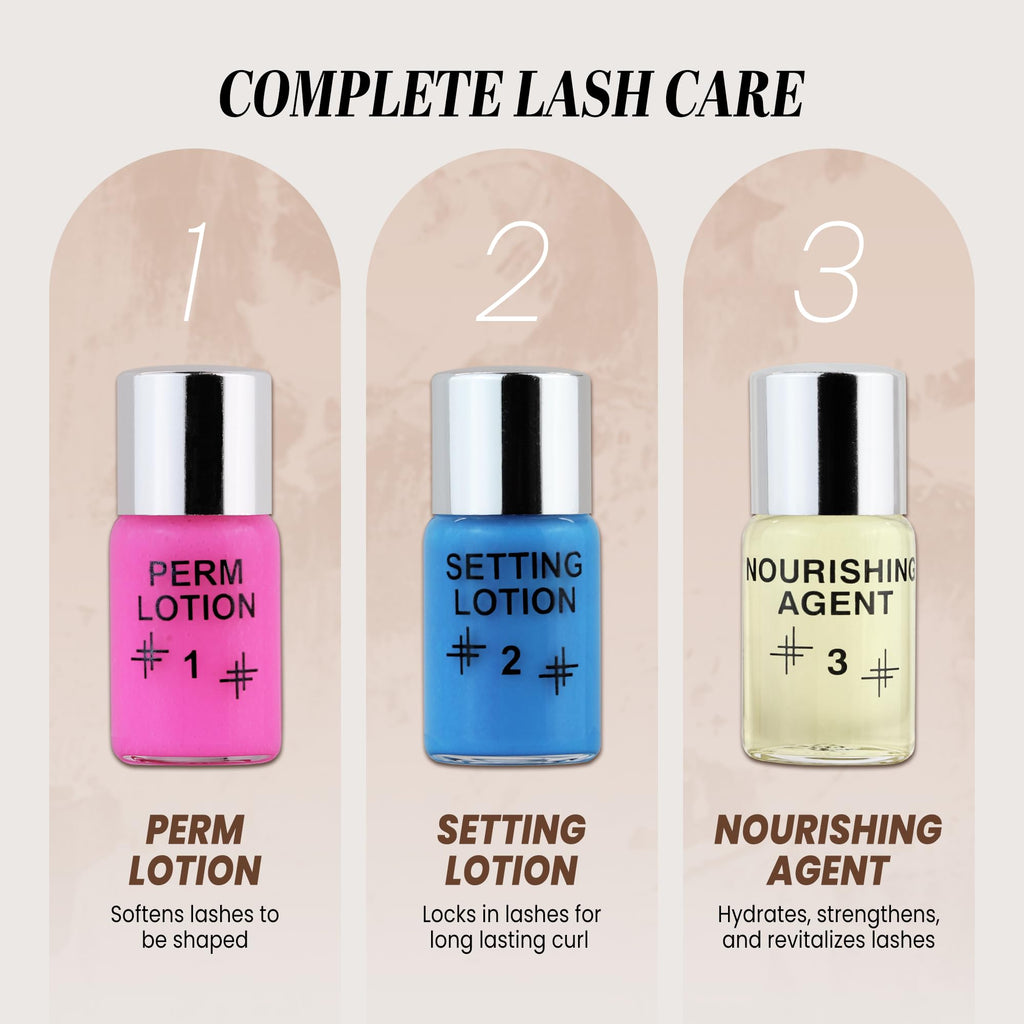 PANA Beauticom Dolly's Lash Lift Kit – Premium Perm Lotion for Professional Curling (Small & Medium Pads)