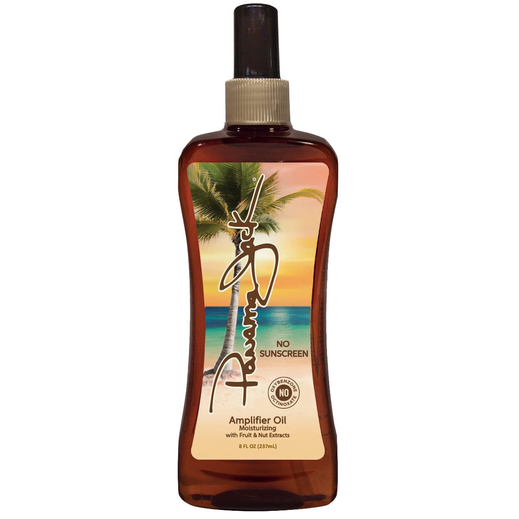 Panama Jack Amplifier Suntan Oil 0 SPF • Light Exotic Oils, Tropical Fragrance • Pack of 12 (8 oz each)