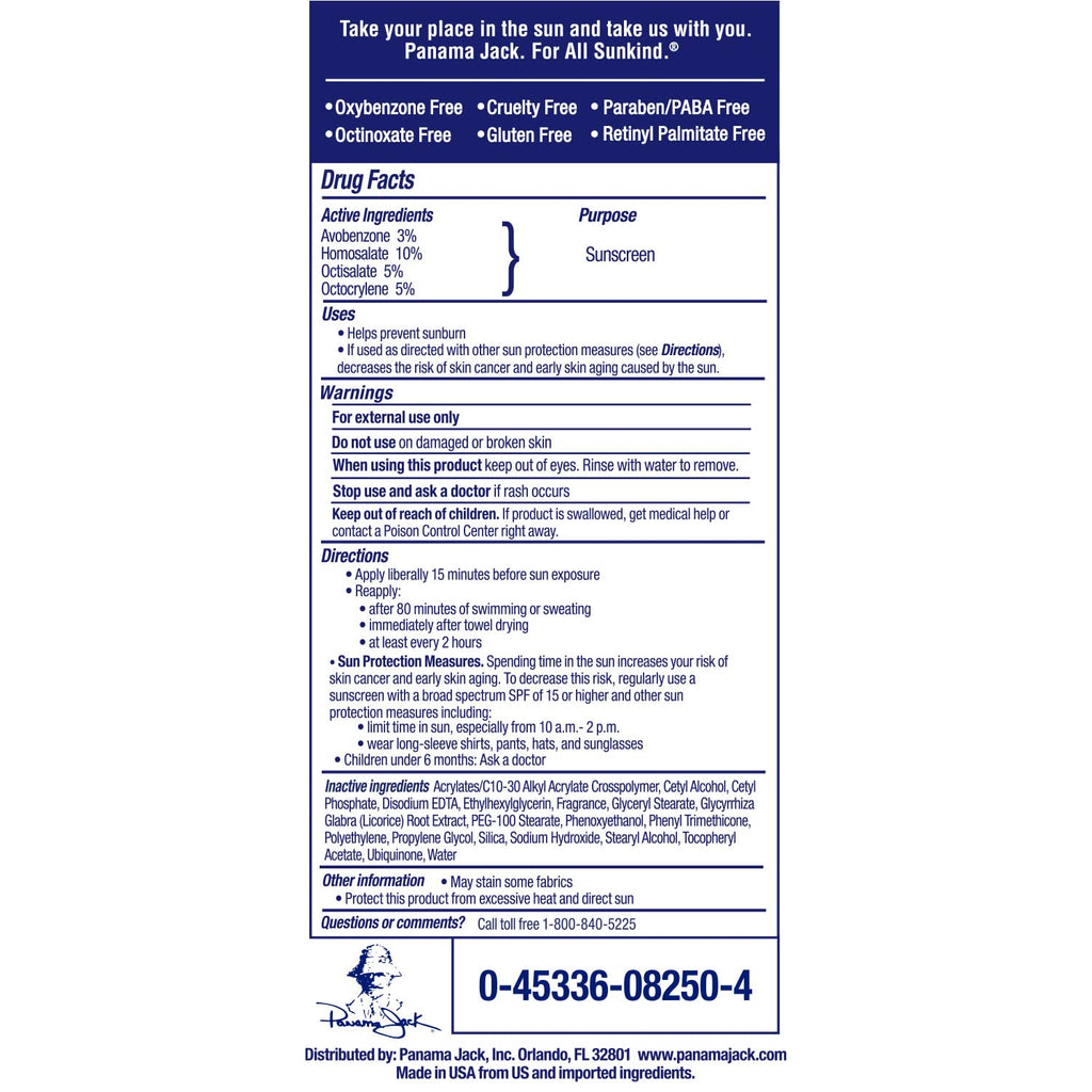 Panama Jack Sport Sunscreen Lotion SPF 50 – Non-Greasy, Water-Resistant (Pack of 12)