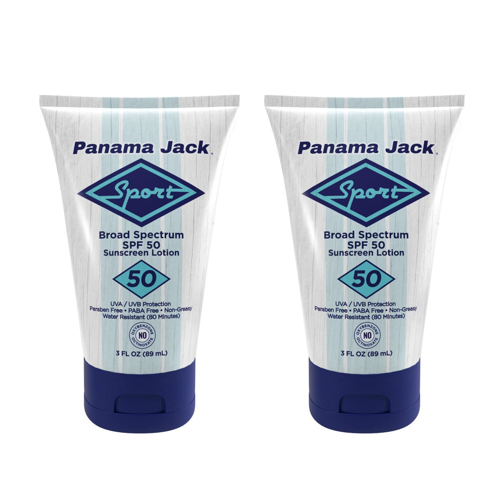 Panama Jack Sport Sunscreen Lotion SPF 50 – Broad Spectrum, Non-Greasy, 3 oz (6-Pack)