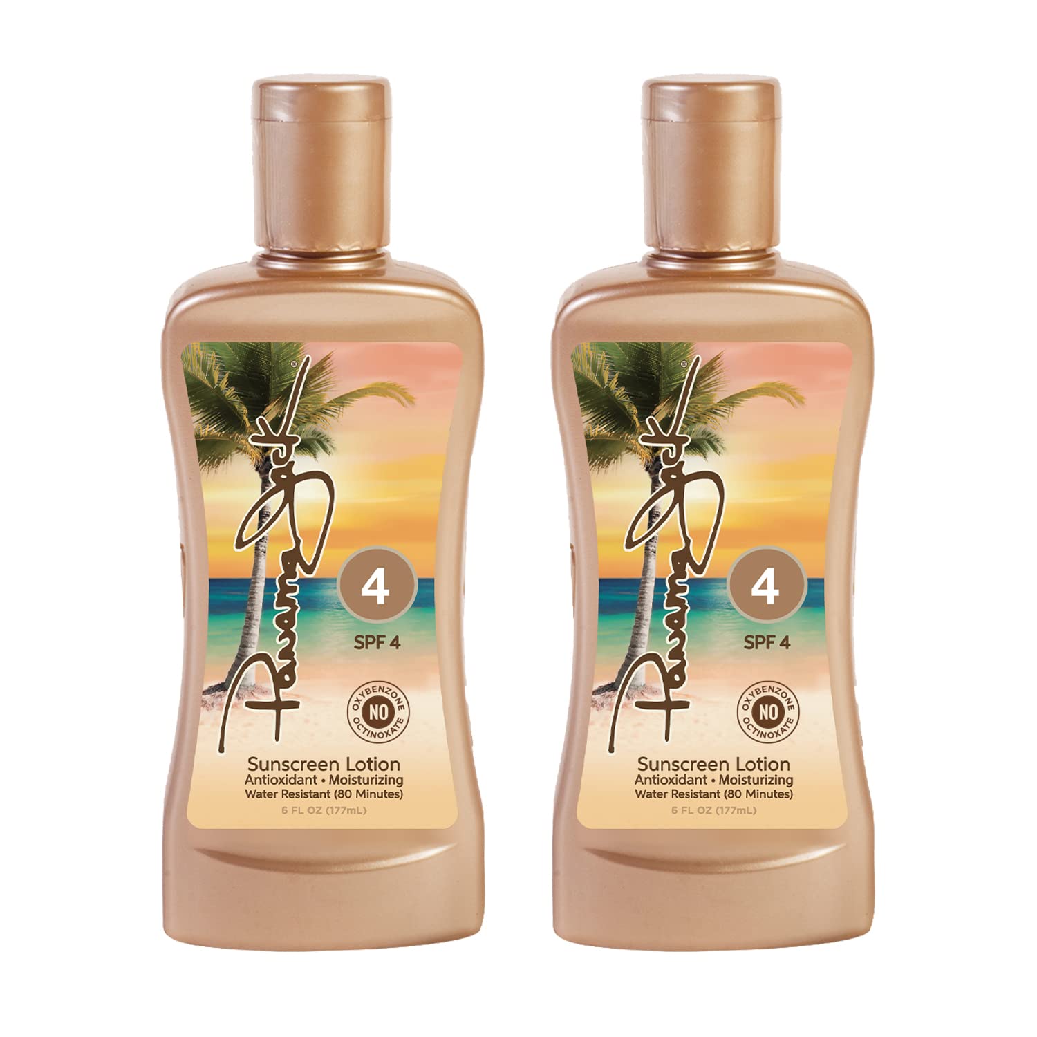 Panama Jack Sunscreen Tanning Lotion SPF 4 – Cruelty Free, Antioxidant Moisturizing (6 oz) Pack of 6
