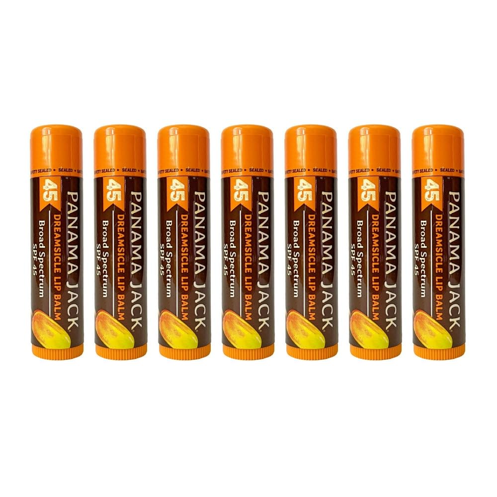Panama Jack Sunscreen Lip Balm SPF 45 – Dreamsicle (Pack of 7)