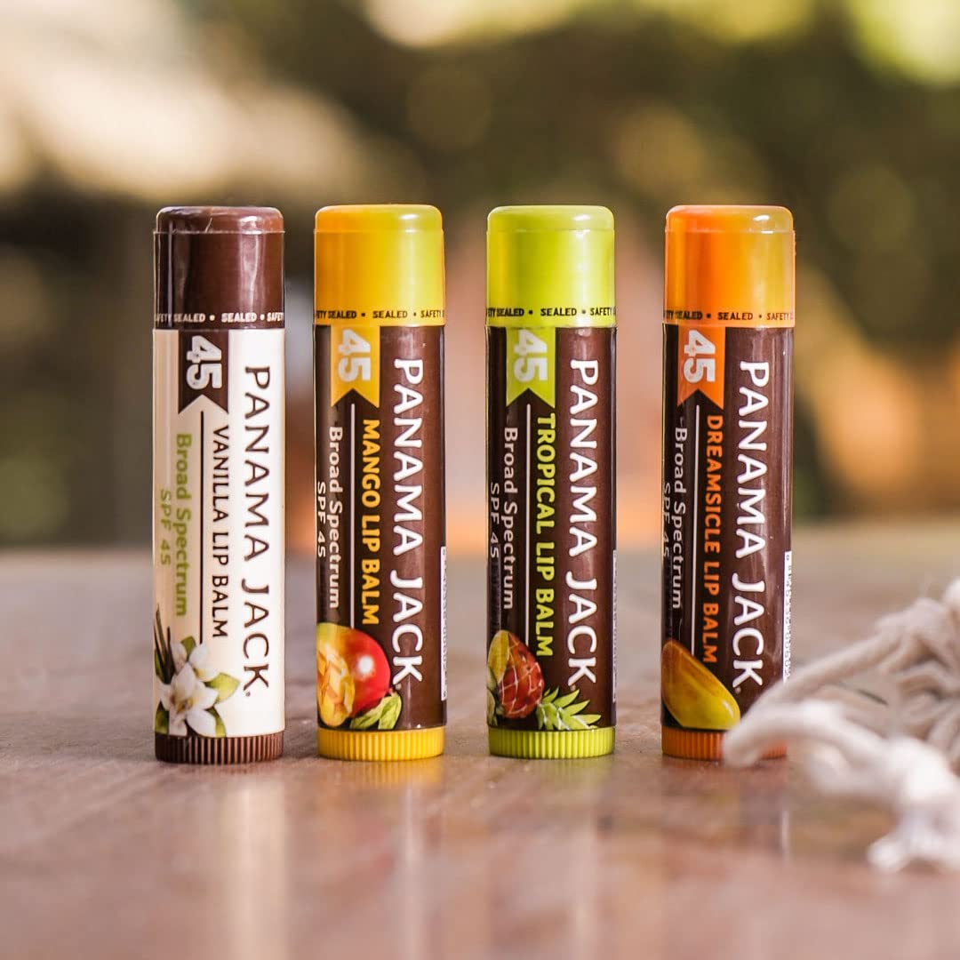 Panama Jack Sunscreen Lip Balm SPF 45 – Dreamsicle, 3-Pack | Broad Spectrum Lip Protection