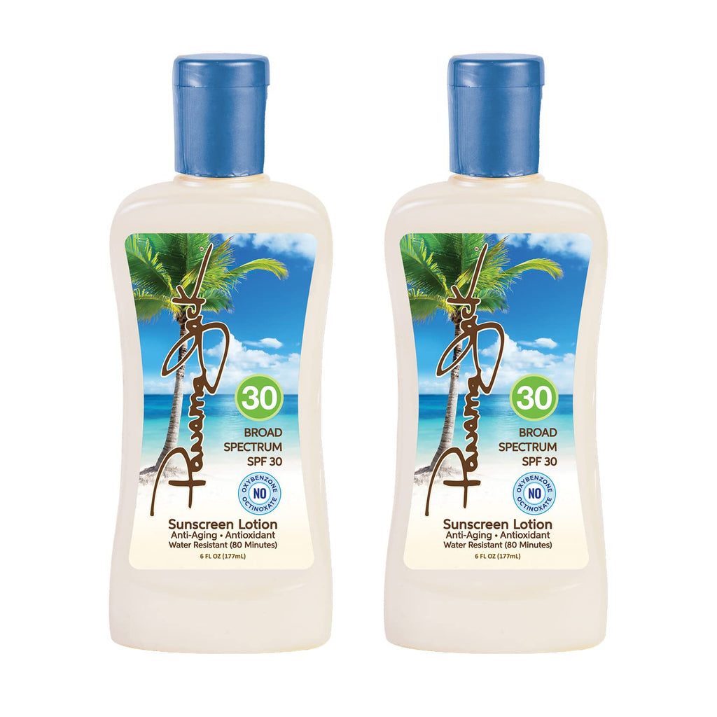 Panama Jack Sunscreen Lotion SPF 30 – Broad Spectrum UVA/UVB, Cruelty-Free, Gluten & Paraben Free (6 fl oz, Pack of 2)