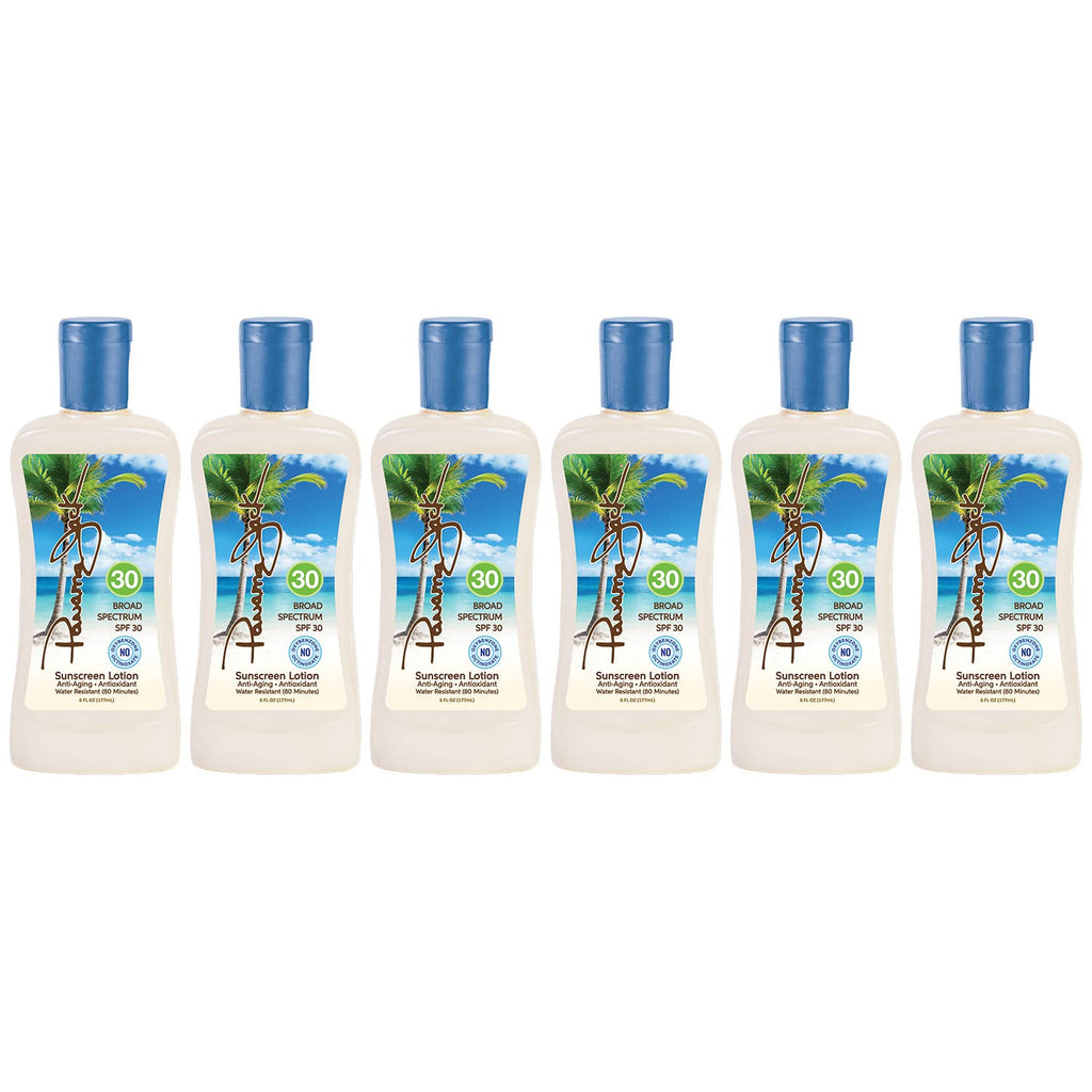 Panama Jack Sunscreen Suntan Lotion SPF 30 – Broad Spectrum UVA/UVB, Cruelty Free, Gluten & Paraben Free, 6 FL OZ (Pack of 6)