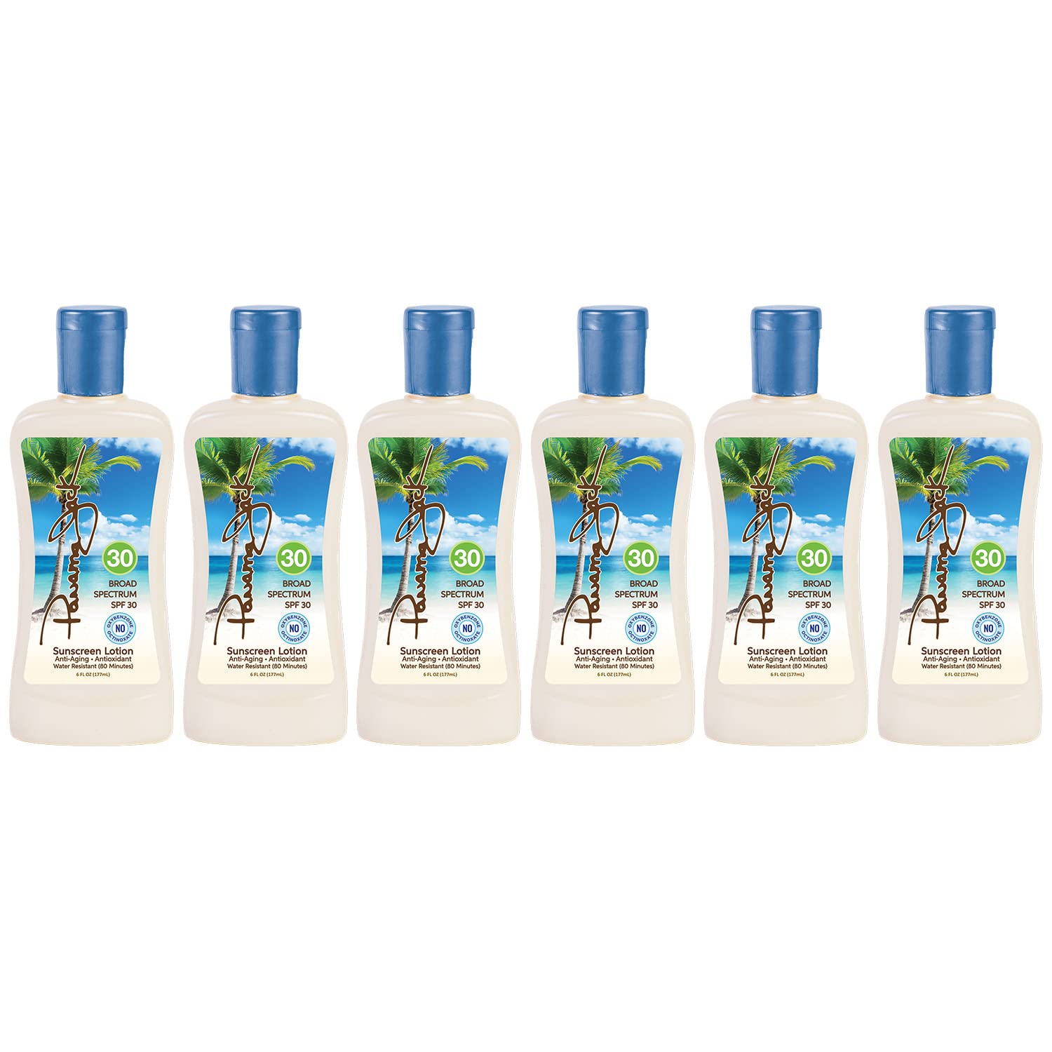 Panama Jack Sunscreen Suntan Lotion SPF 30 – Broad Spectrum UVA/UVB, Cruelty Free, Gluten & Paraben Free, 6 FL OZ (Pack of 6)