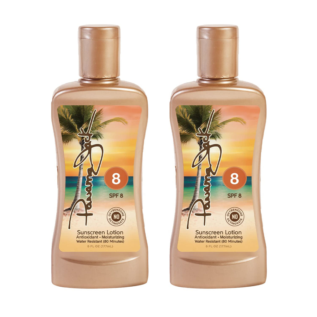 Panama Jack Sunscreen Tanning Lotion SPF 8 – Cruelty-Free, Reef-Friendly, 6 oz (Pack of 12)