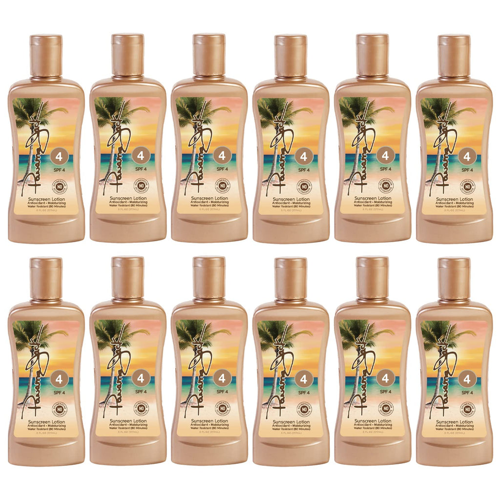 Panama Jack Sunscreen Tanning Lotion SPF 4 – Cruelty-Free, Reef-Friendly, Antioxidant Moisturizing Formula – 6 fl oz Pack of 12