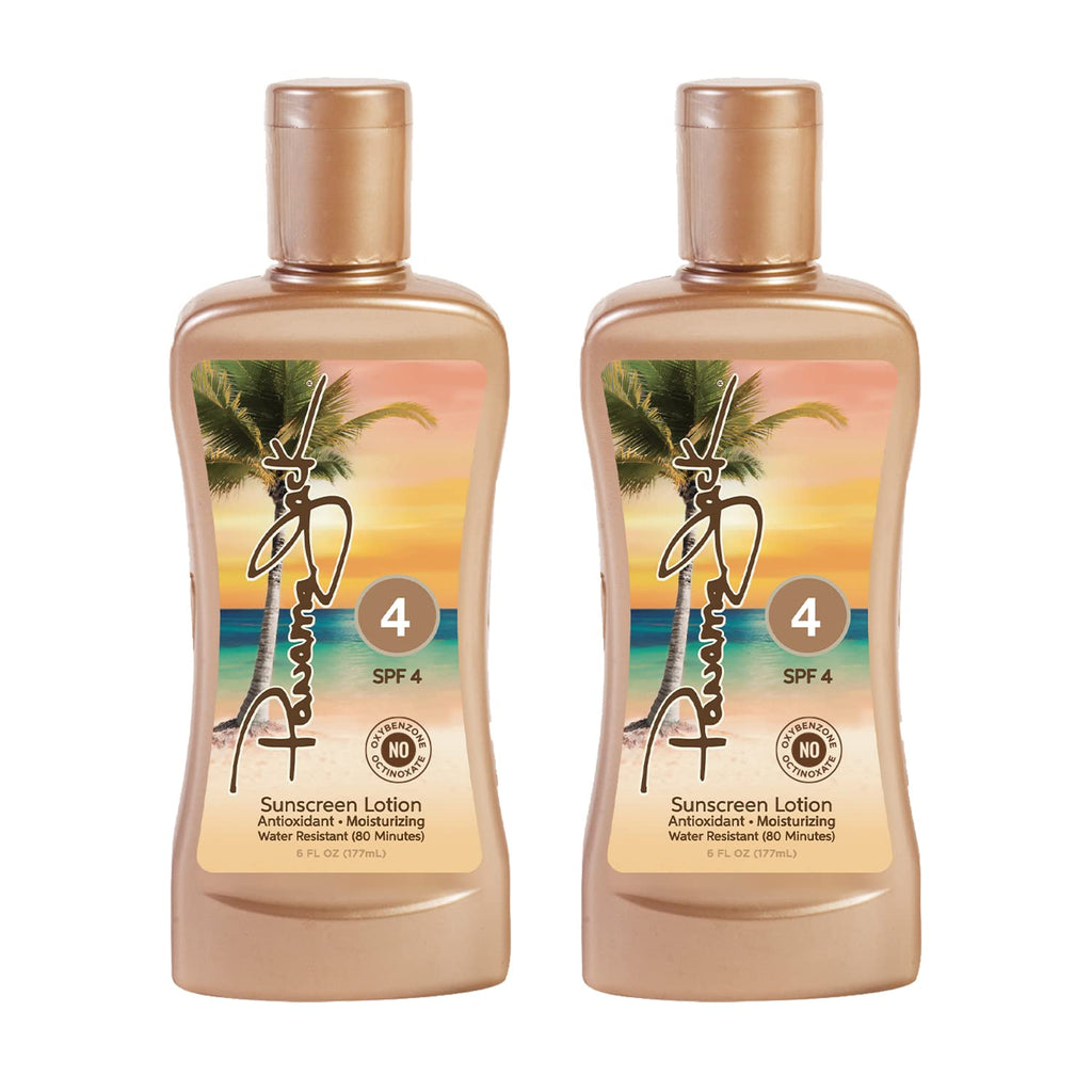 Panama Jack Sunscreen Tanning Lotion SPF 4 – Cruelty-Free, Reef-Friendly, Antioxidant Moisturizing Formula – 6 fl oz Pack of 12