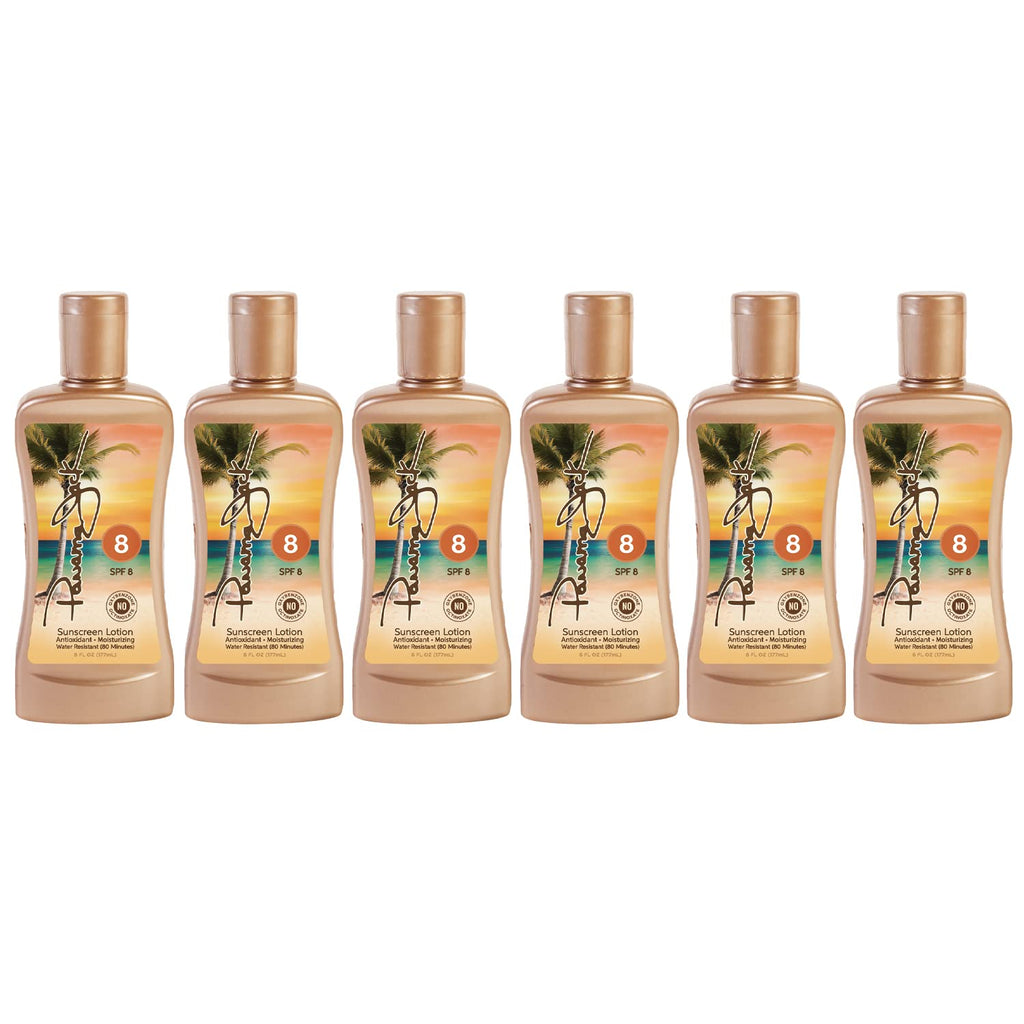 Panama Jack Sunscreen Tanning Lotion SPF 8 – 6 oz Bottles, Pack of 6, Cruelty-Free & Reef-Friendly