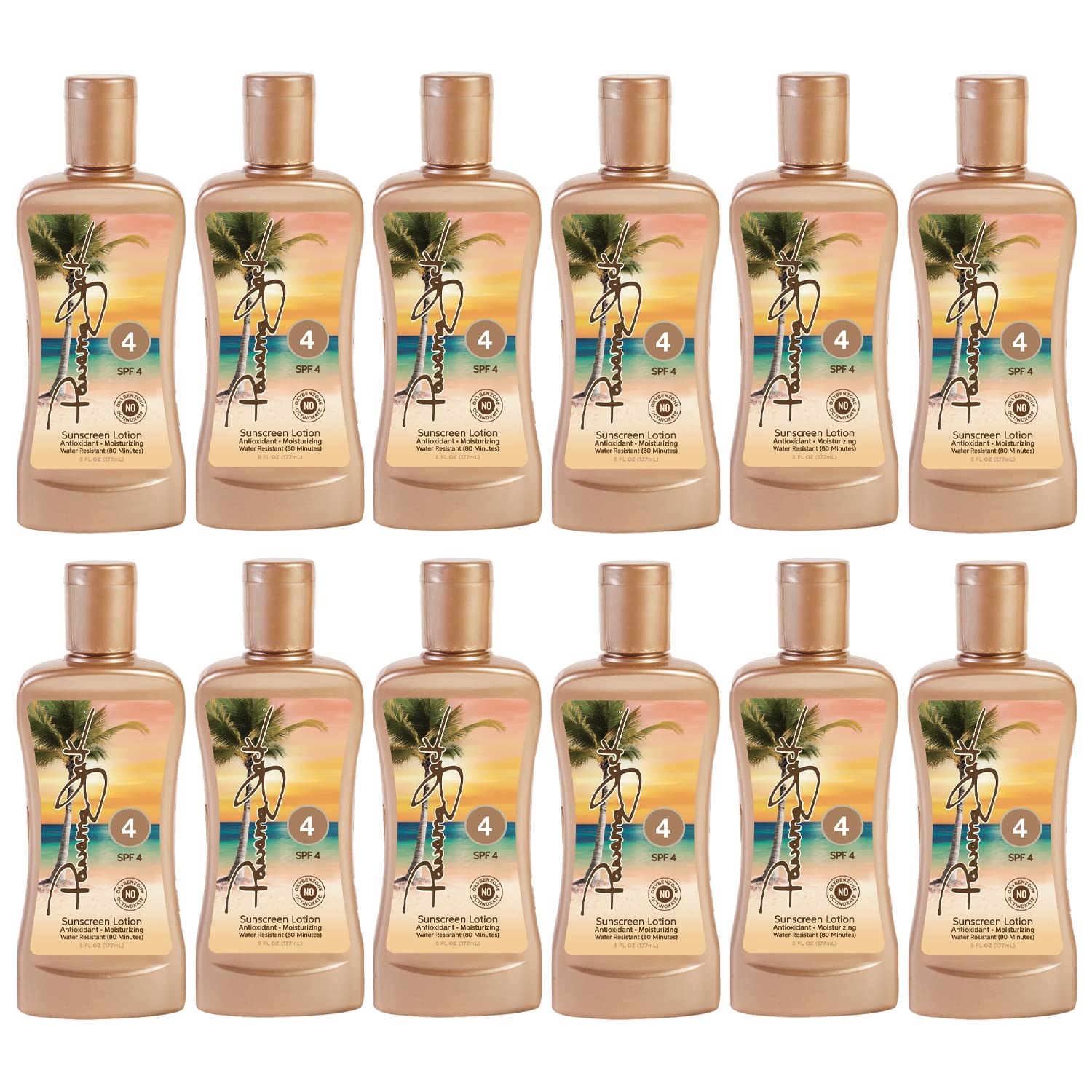 Panama Jack Sunscreen Tanning Lotion SPF 4 – Cruelty Free, Antioxidant Moisturizing (6 oz) Pack of 6