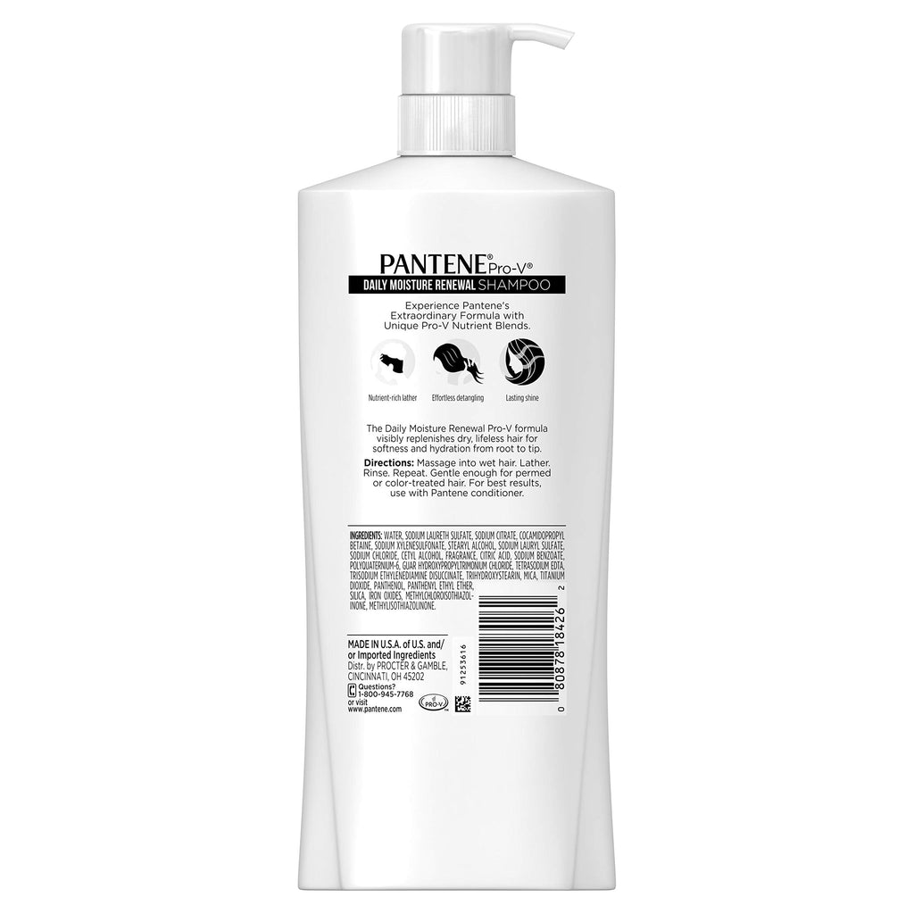 Pantene Daily Moisture Shampoo (38.2 Fl Oz) – Pro-V Hydration & Strength