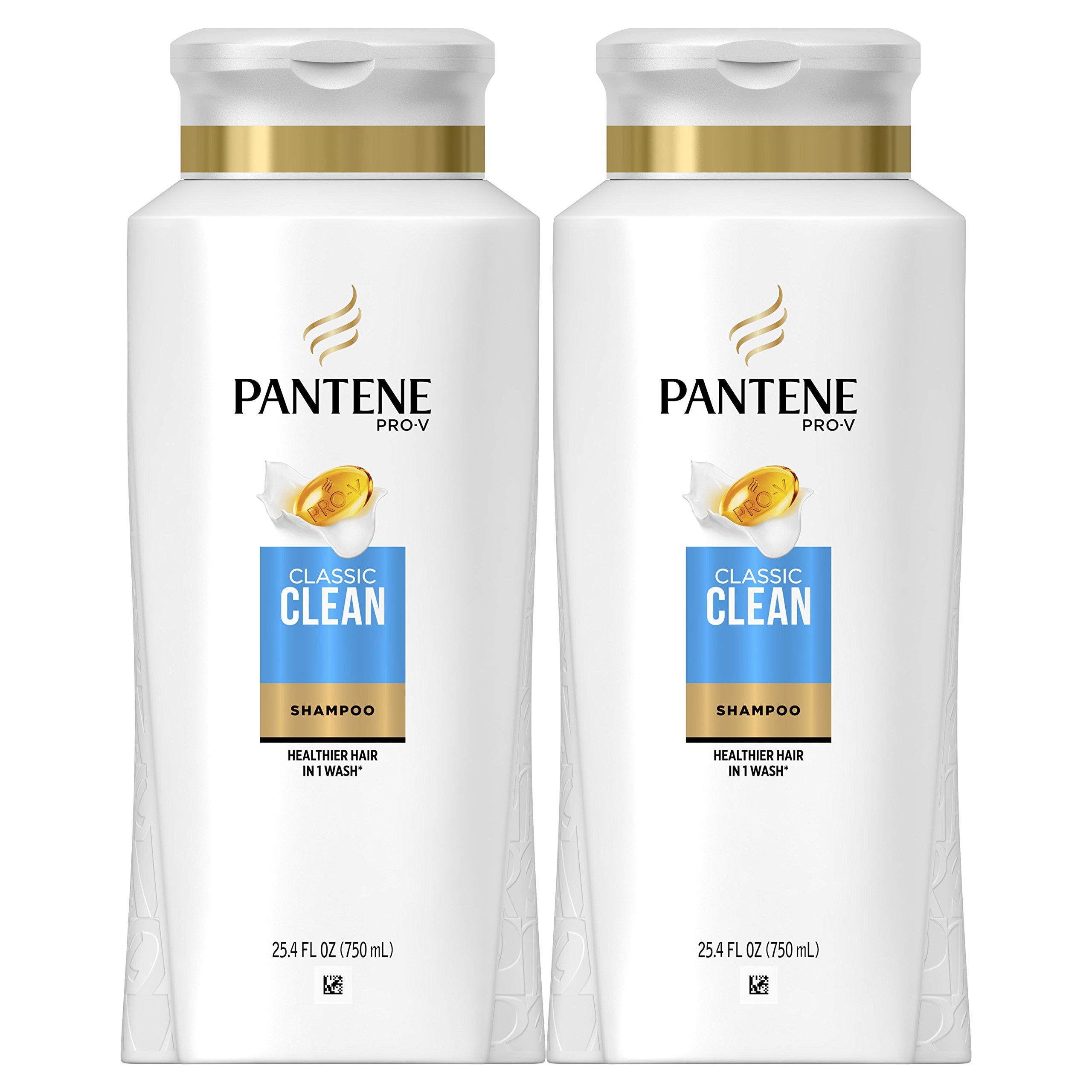 Pantene Pro-V Classic Clean Shampoo Twin Pack – 2 x 25.4 fl oz for Shine & Manageability