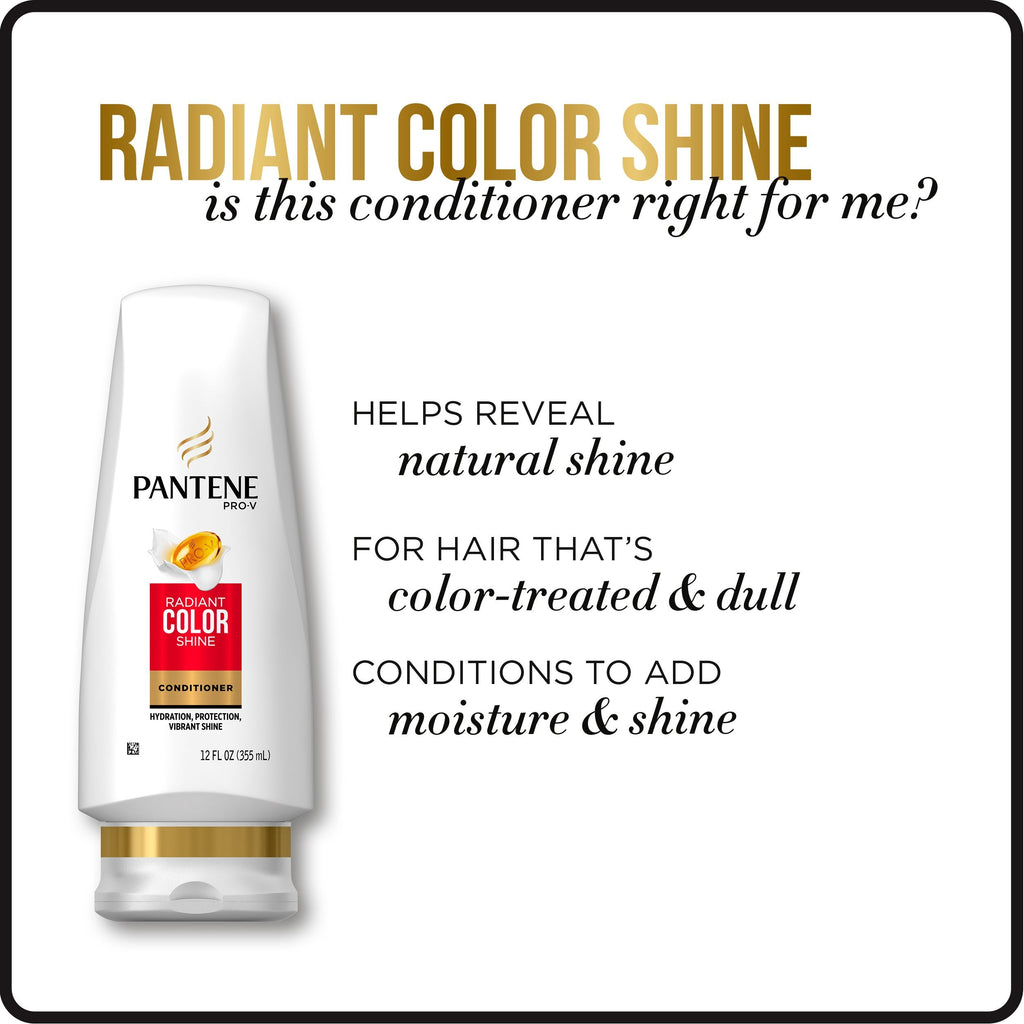 Pantene Pro-V Radiant Color Shine Conditioner, 17.7 Fl Oz – Hydrating Color Protection