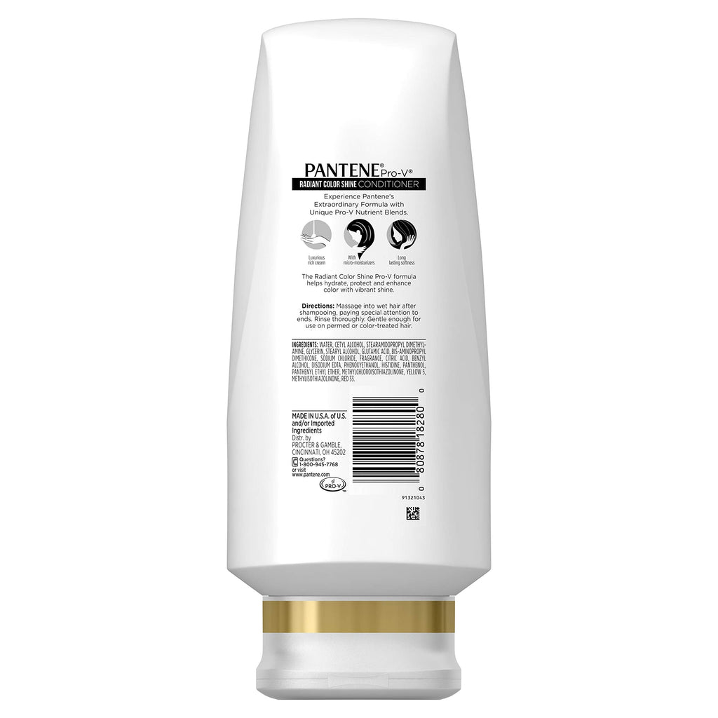 Pantene Pro-V Radiant Color Shine Conditioner, 17.7 Fl Oz – Hydrating Color Protection