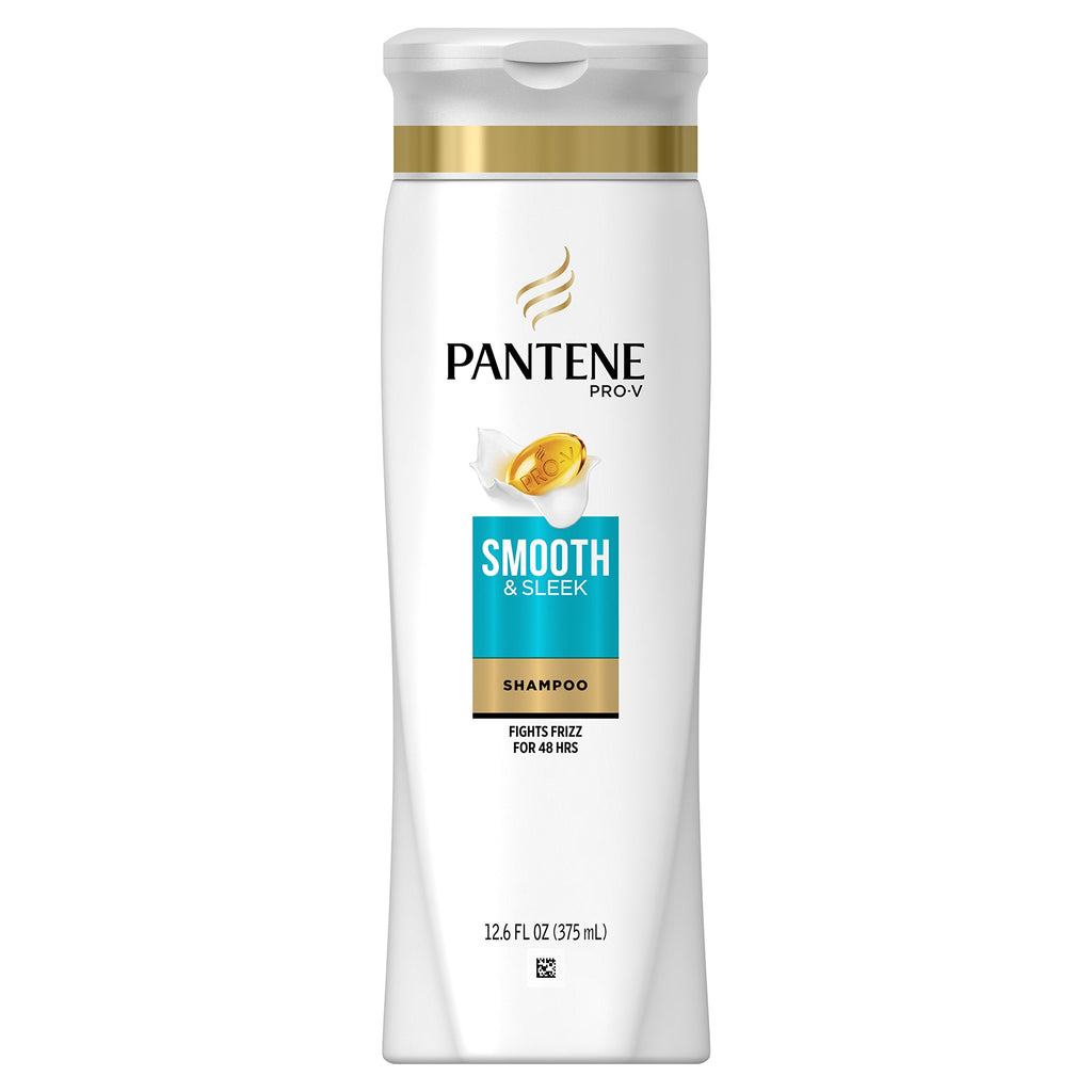 Pantene Smooth & Sleek Shampoo 12.6 oz – 3-Pack with Pro-Vitamins & Moroccan Argan Oil