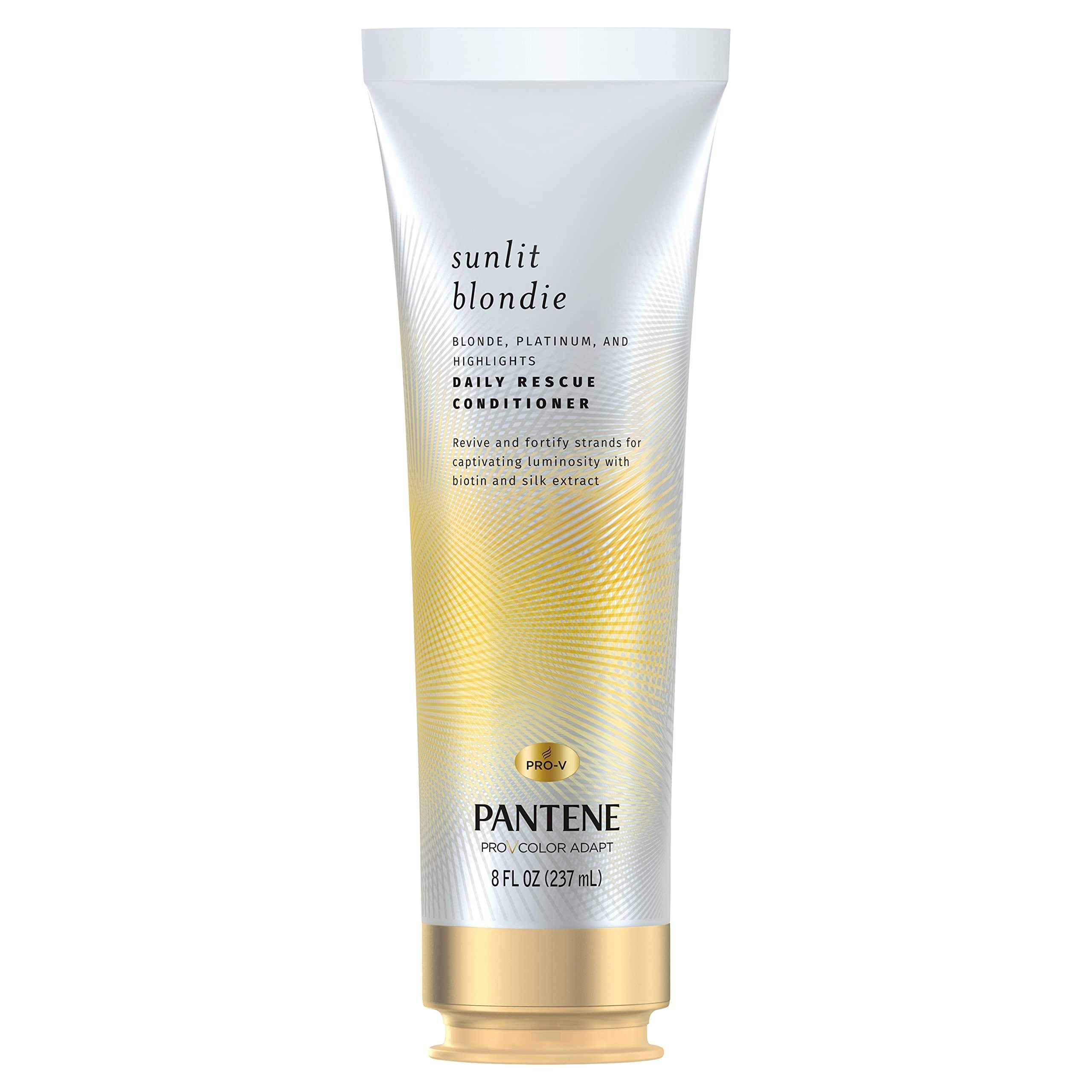 Pantene Sunlit Blondie Daily Rescue Conditioner Toner for Blonde Hair | Biotin & Silk Extract