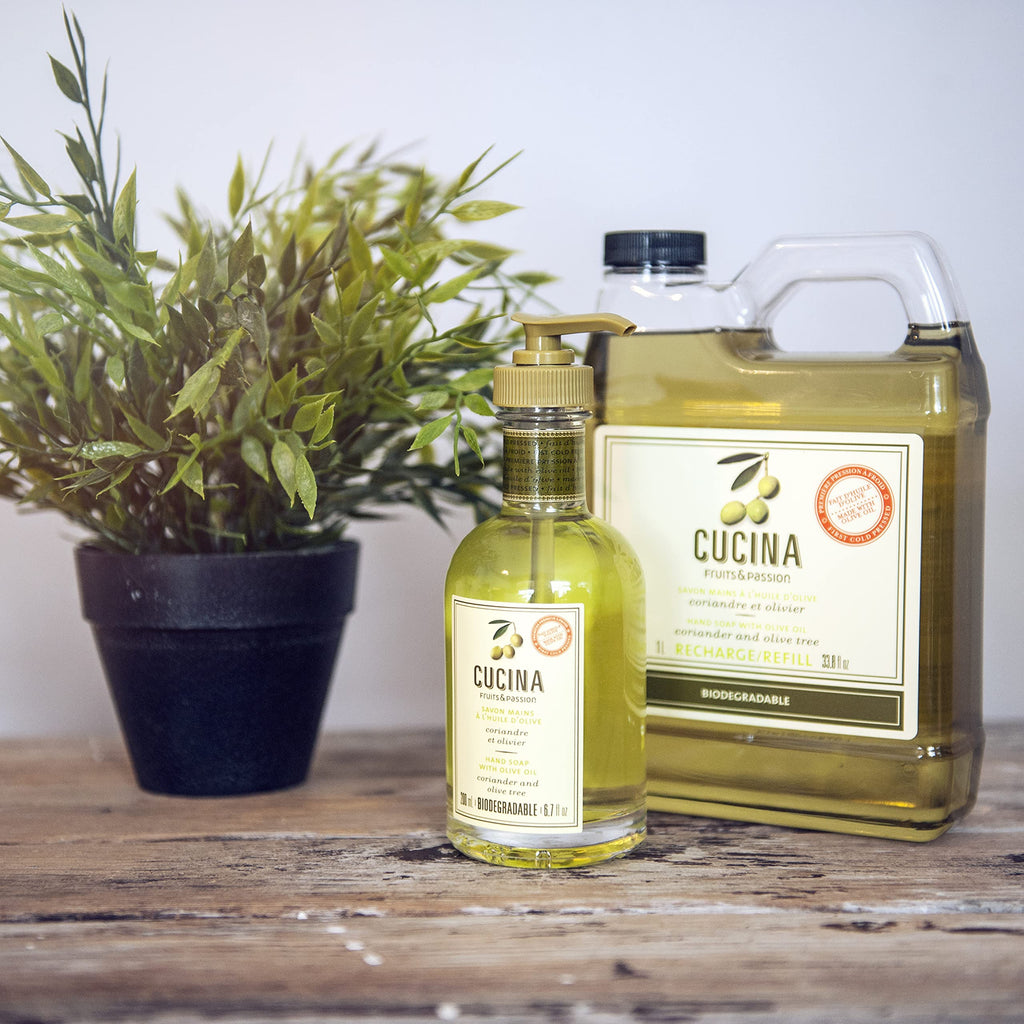 PANZERR Cucina Coriander and Olive Tree Hand Wash Refill – 33.8 oz Purifying Kitchen Soap