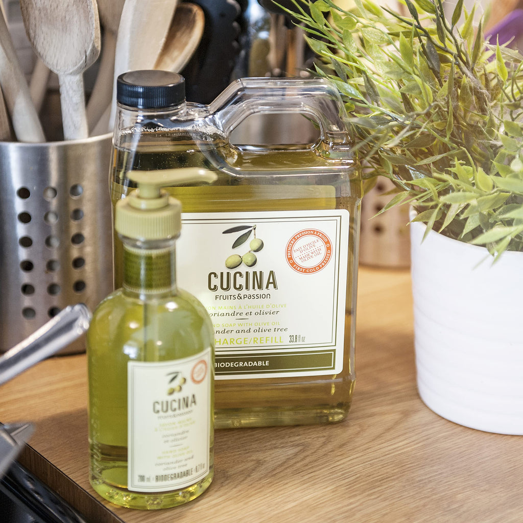 PANZERR Cucina Coriander and Olive Tree Hand Wash Refill – 33.8 oz Purifying Kitchen Soap