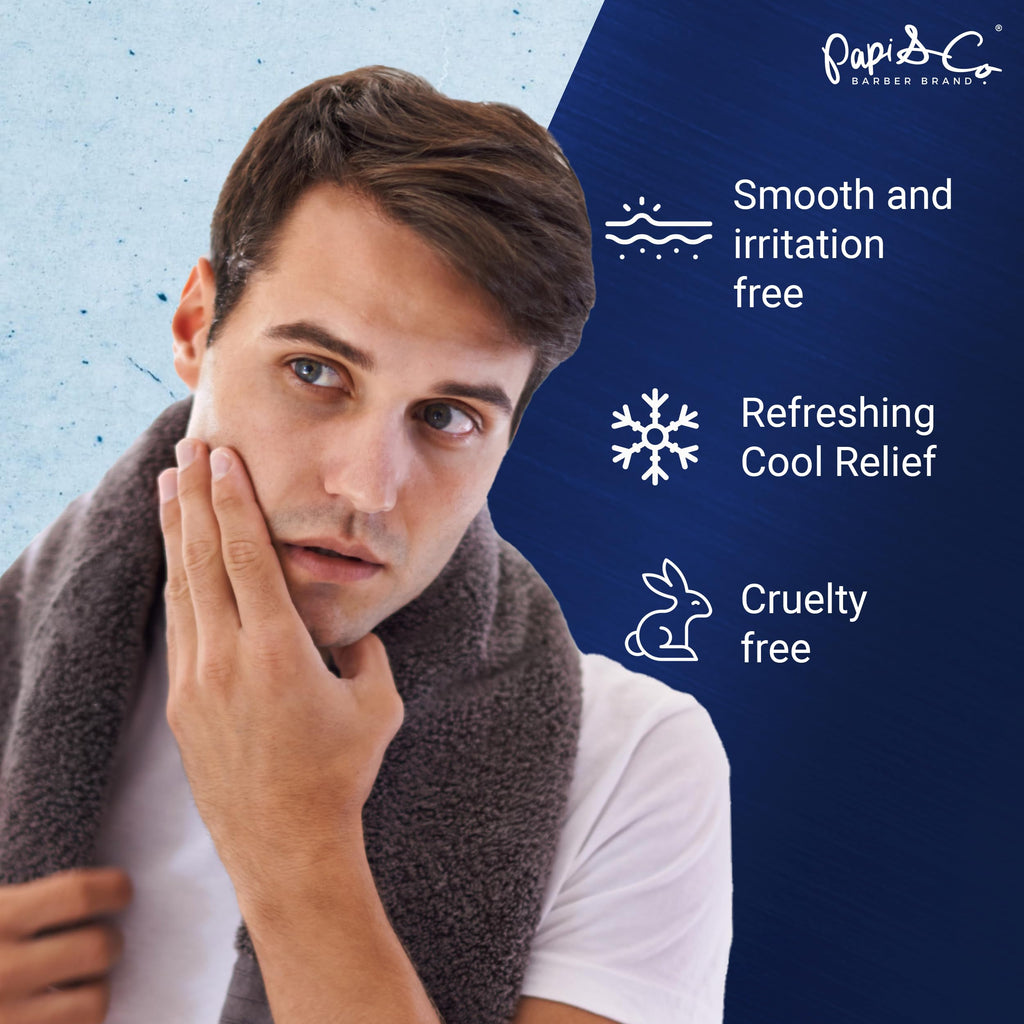 PAPI & CO. After Shave Lotion for Men – Menthol Cooling & Lettuce Leaf Extract, 250 mL