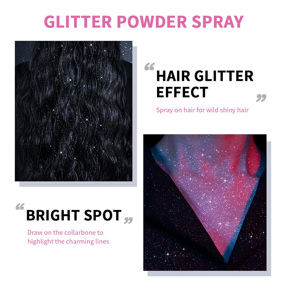 PAQIMAN 2 Pcs Body Glitter Spray – Festival-Ready Shimmer & Glow