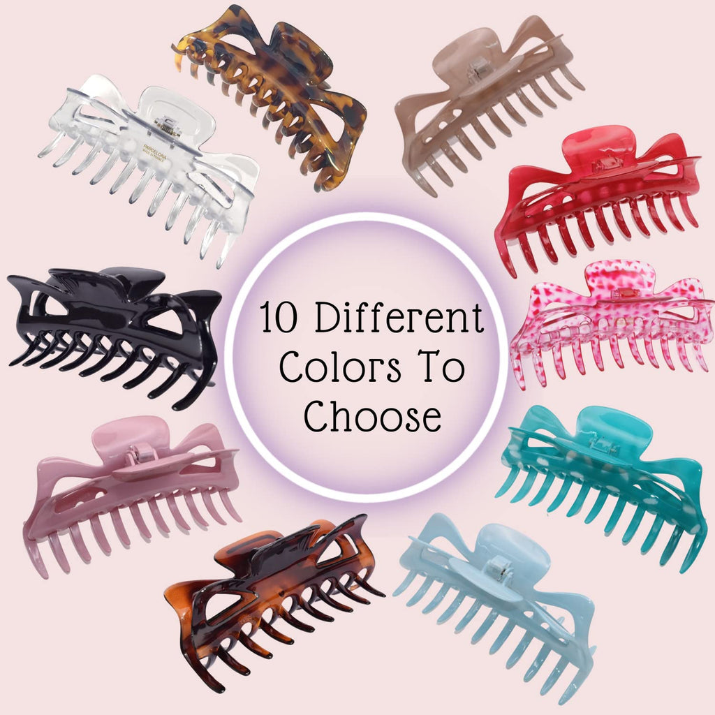 Parcelona French Classic Jumbo Hair Claw Clip – Blush Pink, No-Slip Grip, Made in France