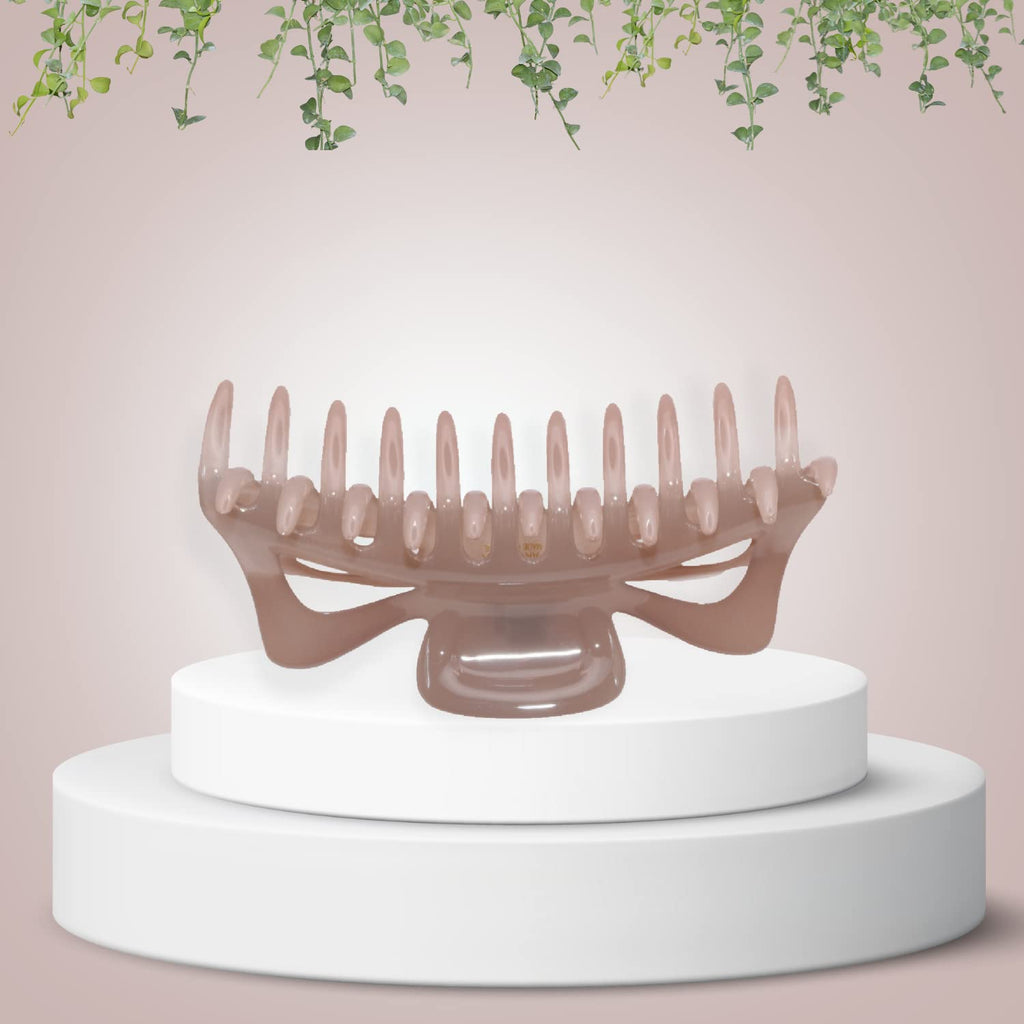 Parcelona French Classic Jumbo Hair Claw Clip – Blush Pink, No-Slip Grip, Made in France
