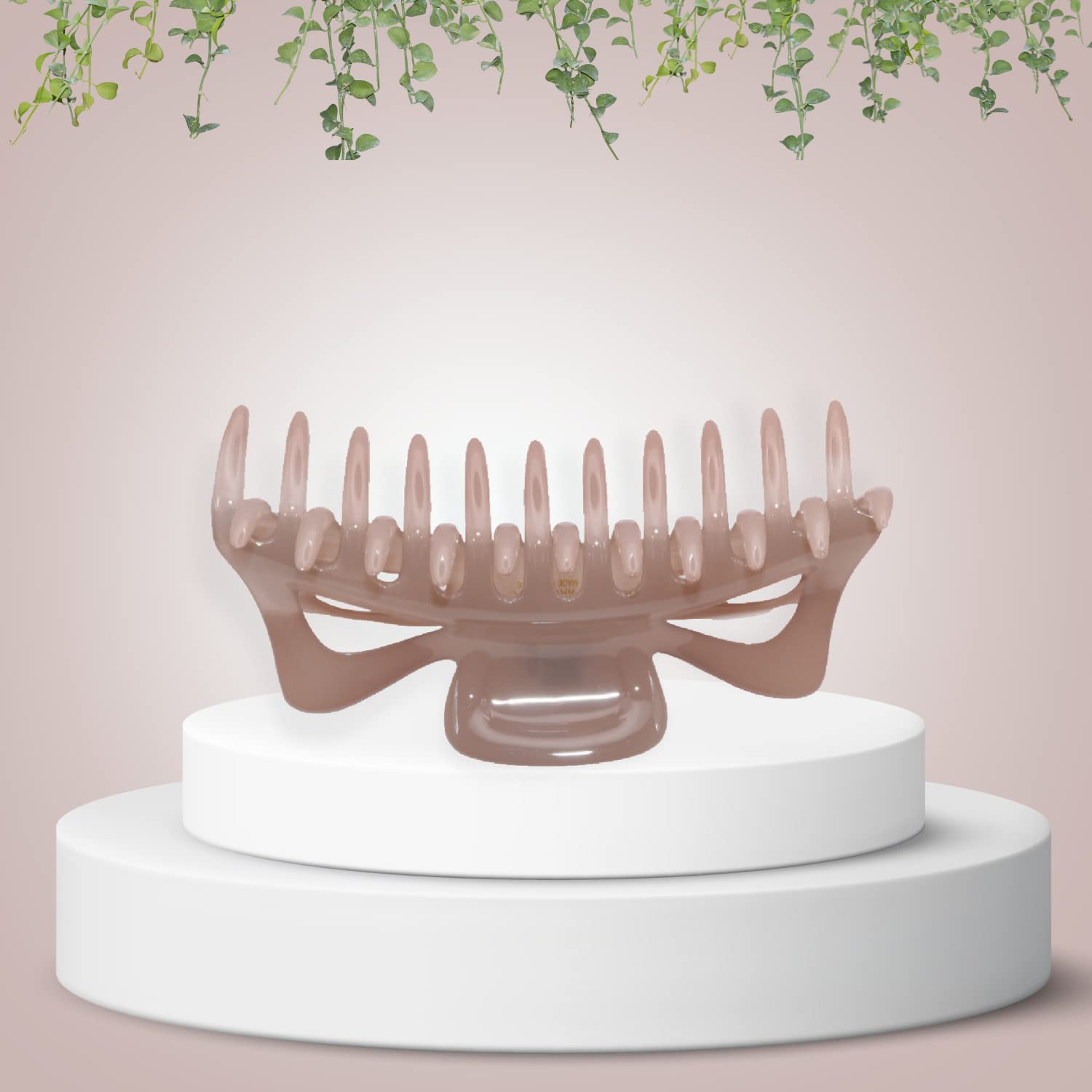 Parcelona French Classic Jumbo Hair Claw Clip – Blush Pink, No-Slip Grip, Made in France