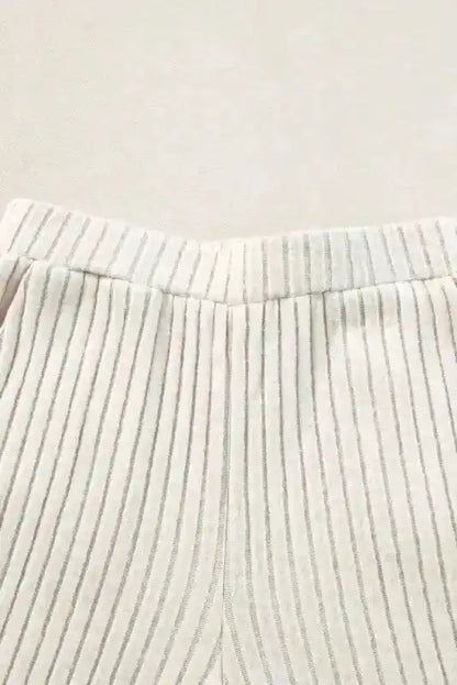 Plus Size Ribbed V-Neck Pullover Pants Set