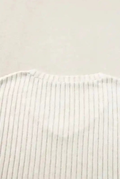 Plus Size Ribbed V-Neck Pullover Pants Set