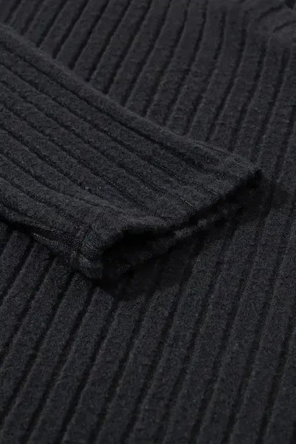 Plus Size Ribbed V-Neck Pullover Pants Set