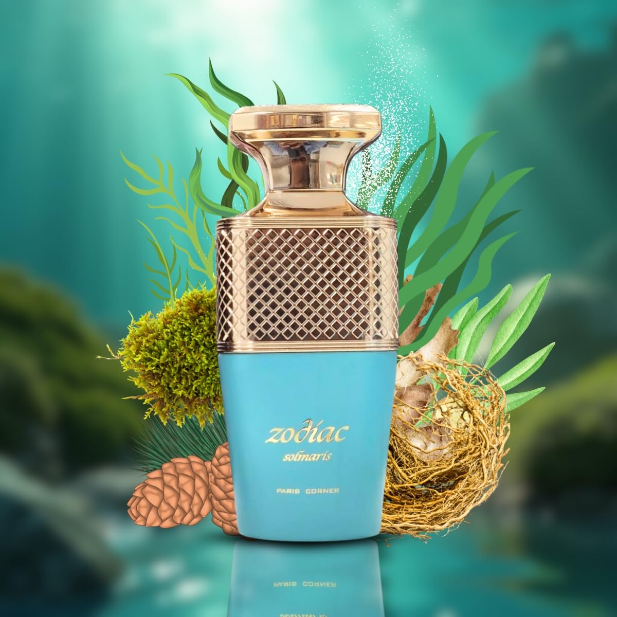 Paris Corner Zodiac Solmaris Eau De Parfum – Unisex Marine Scent, 3.4 Fl Oz