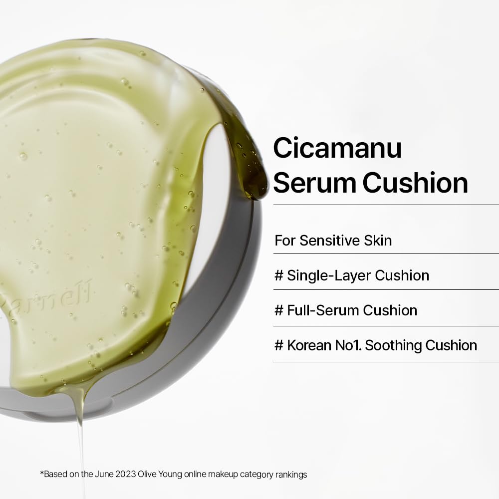 Parnell Cicamanu Serum Cushion – Moisturizing Foundation for Sensitive & Dry Skin | Pearl Skin 0.52 fl oz