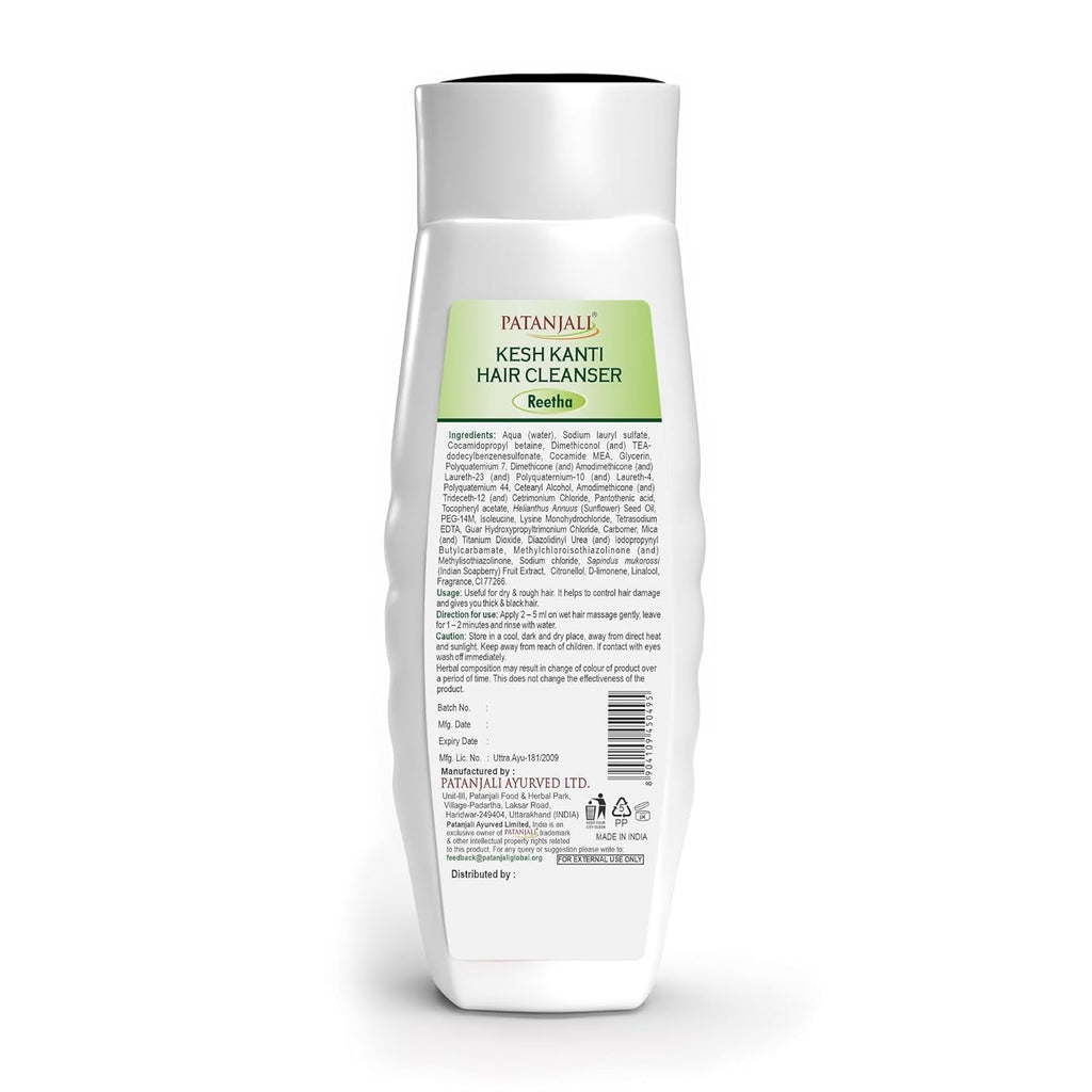 Patanjali Kesh Kanti Reetha Shampoo for Dry Hair – Sulfate-Free Herbal Ayurvedic Cleanser (200ml x 2)