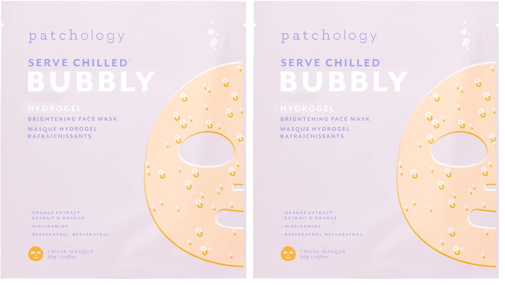 Patchology Brightening Gel Mask with Resveratrol & Niacinamide – Hydrogel Mask, Pack of 2
