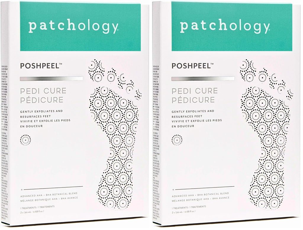 Patchology PoshPeel Pedi Cure Foot Peel Mask & Booties – Deep Exfoliation (Pack of 2)