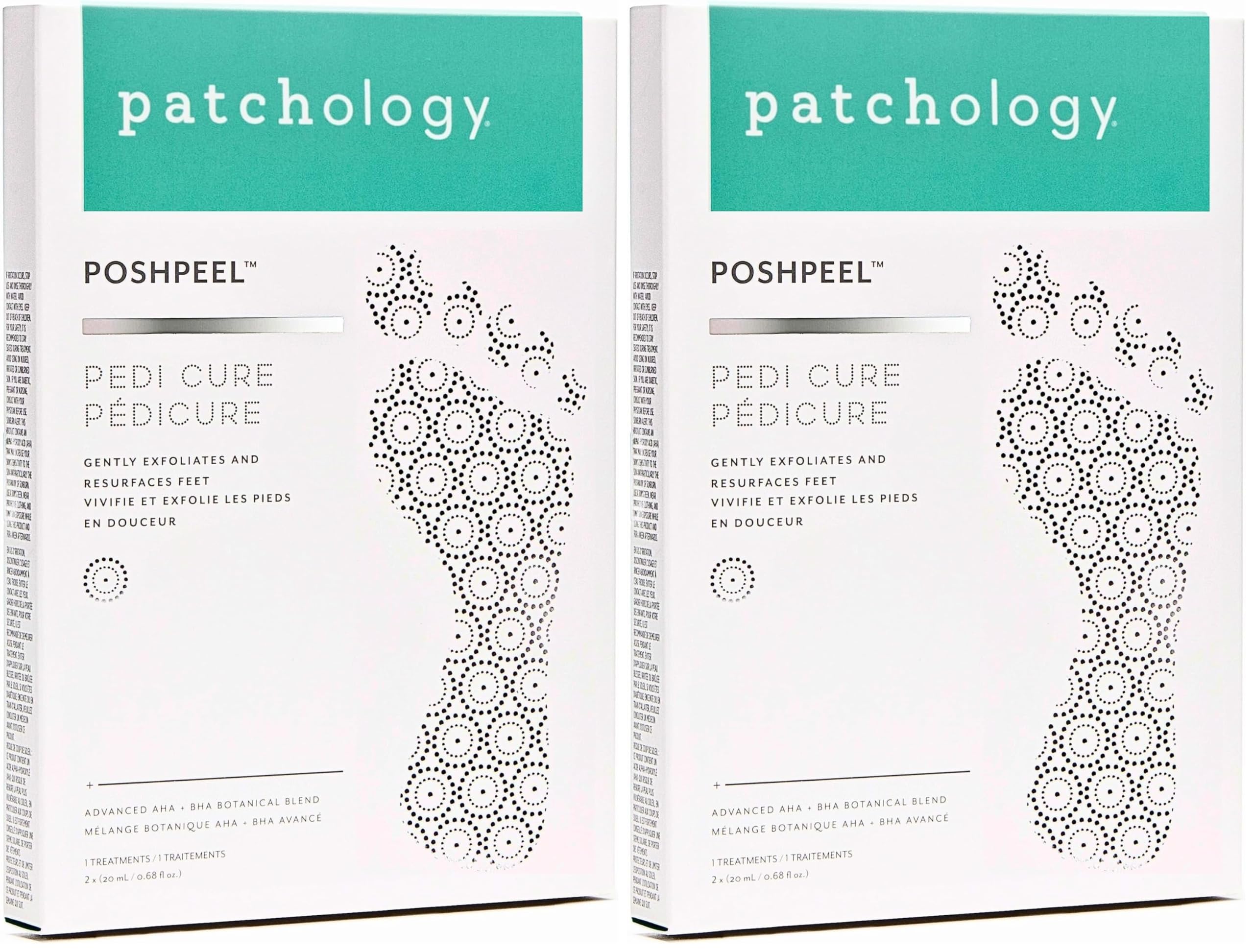 Patchology PoshPeel Pedi Cure Foot Peel Mask & Booties – Deep Exfoliation (Pack of 2)