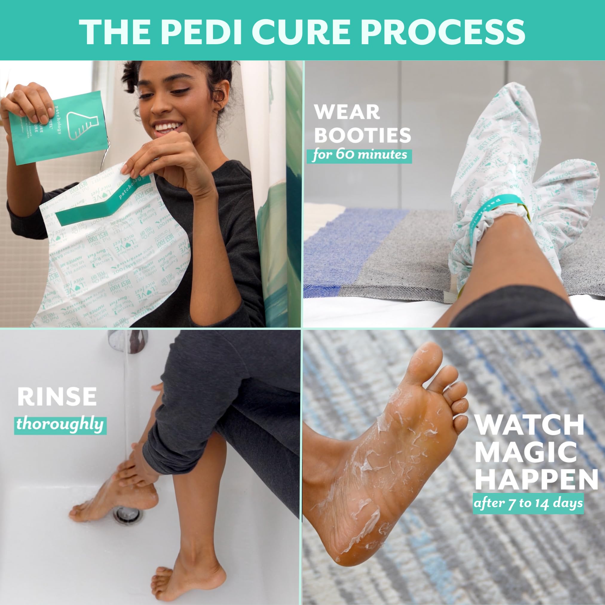 Patchology PoshPeel Pedi Cure Foot Peel Mask & Booties – Deep Exfoliation (Pack of 2)